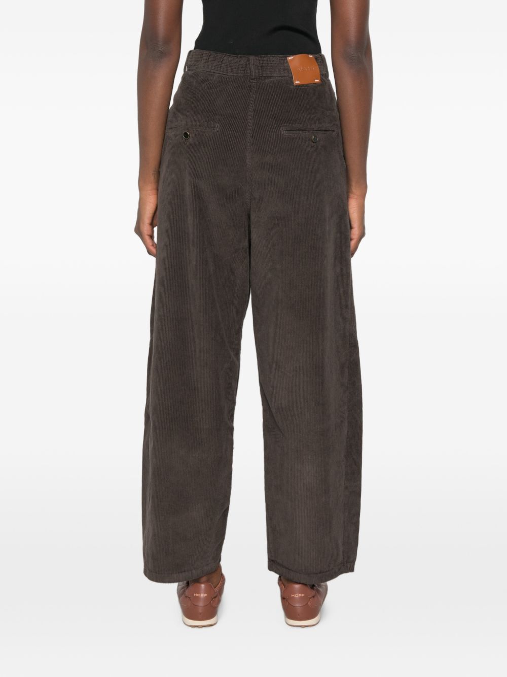 Alysi Corduroy Velvet Trousers — Brown, view 2