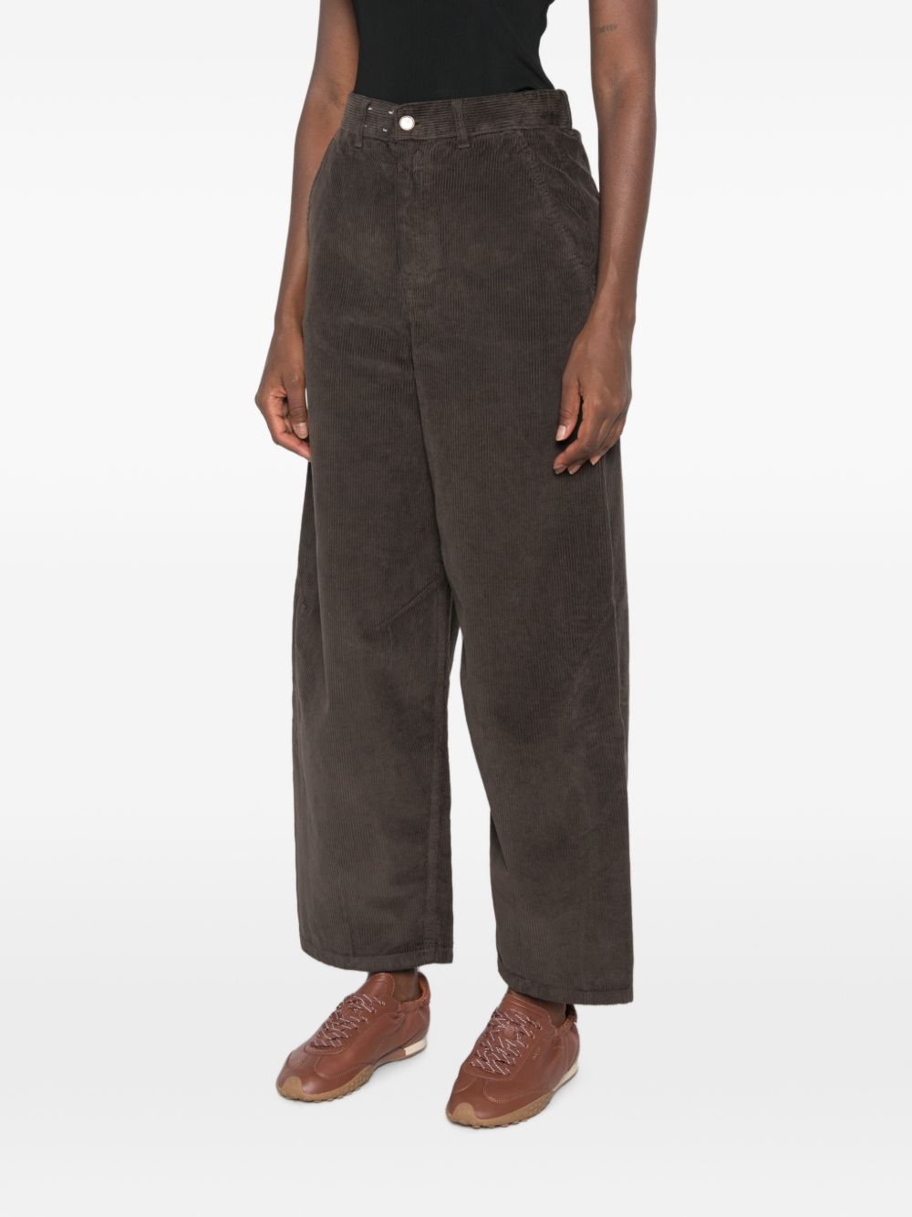 Alysi Corduroy Velvet Trousers — Brown, view 4