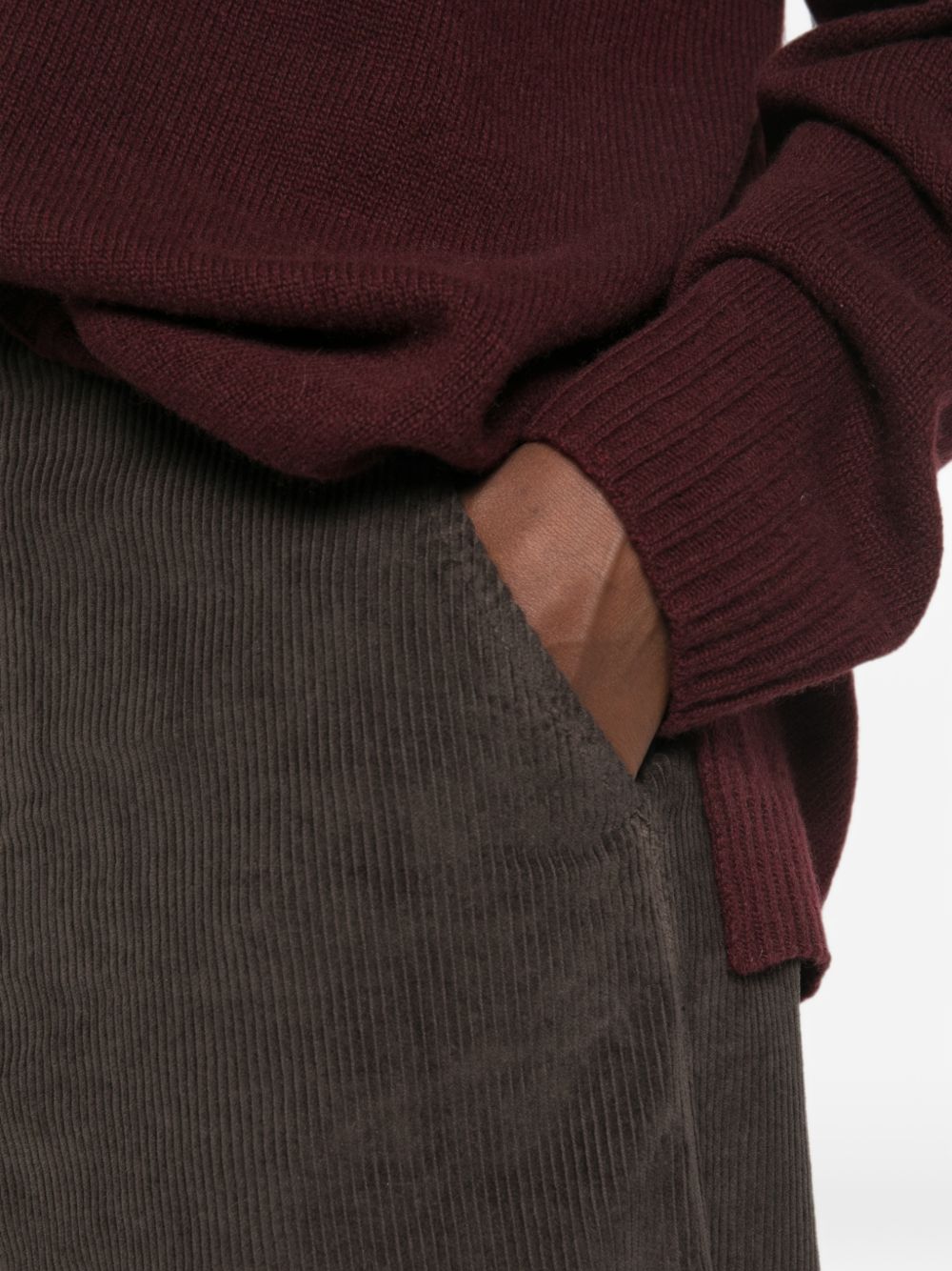 Alysi Corduroy Velvet Trousers — Brown, view 5