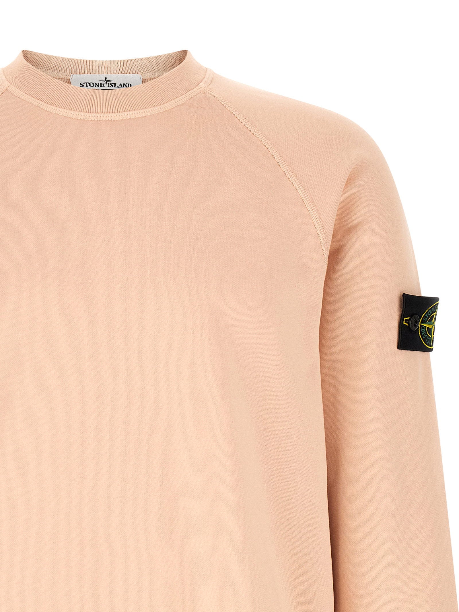 Stone Island Garment-Dyed Cotton Sweatshirt — Pink - L, view 3