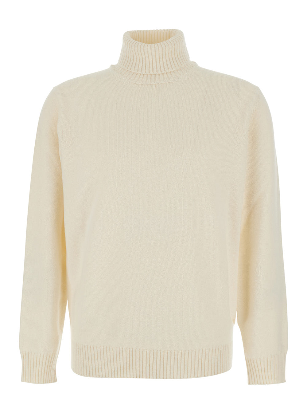 Kangra Wool and Cashmere Turtleneck Sweater — White by Kangra