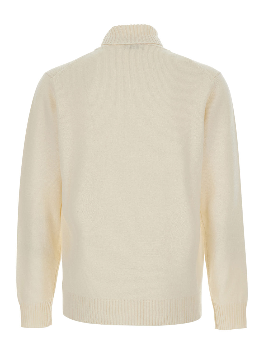 Kangra Wool and Cashmere Turtleneck Sweater — White, view 2