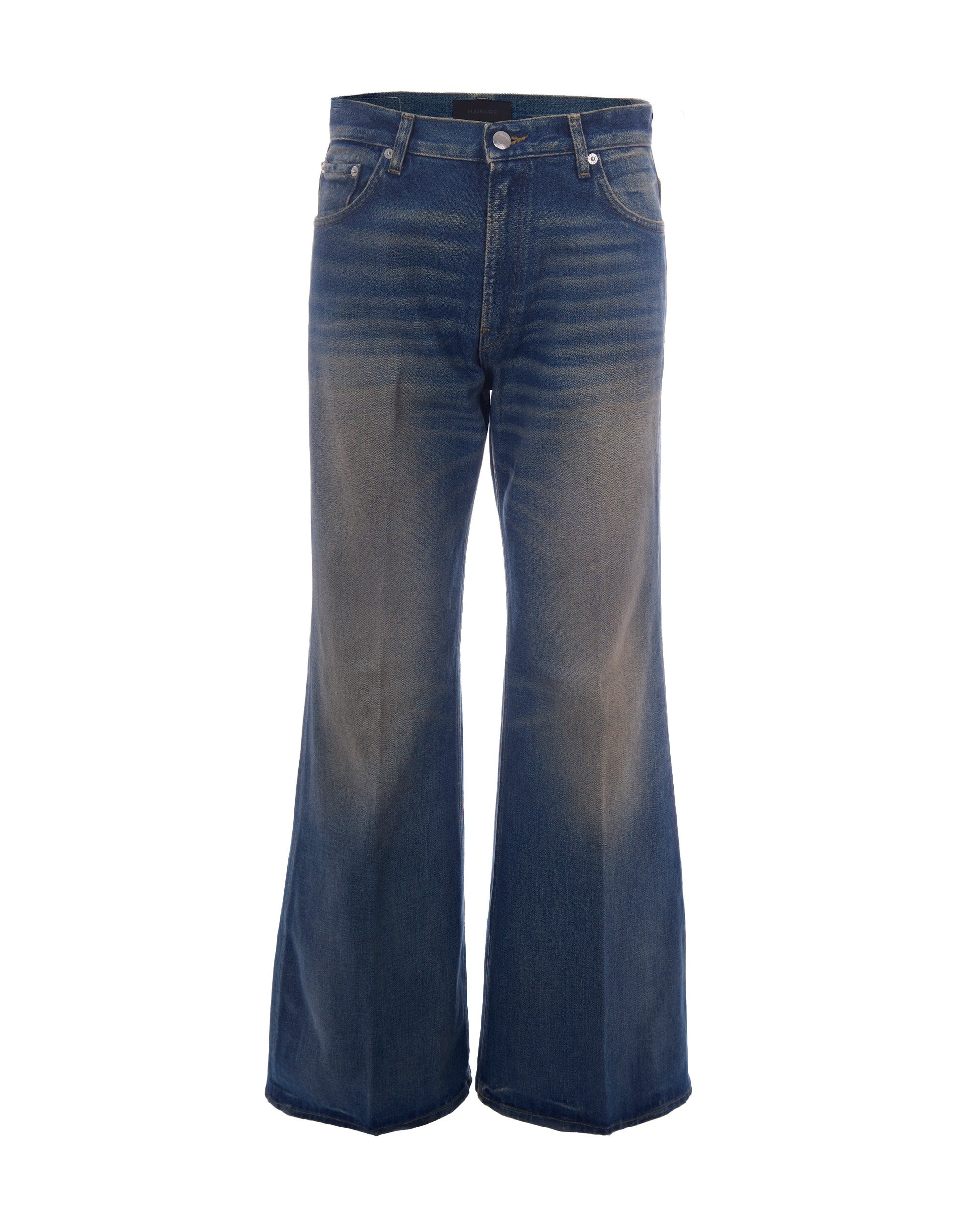 Haikure Flared Cotton Jeans — Blue by Haikure