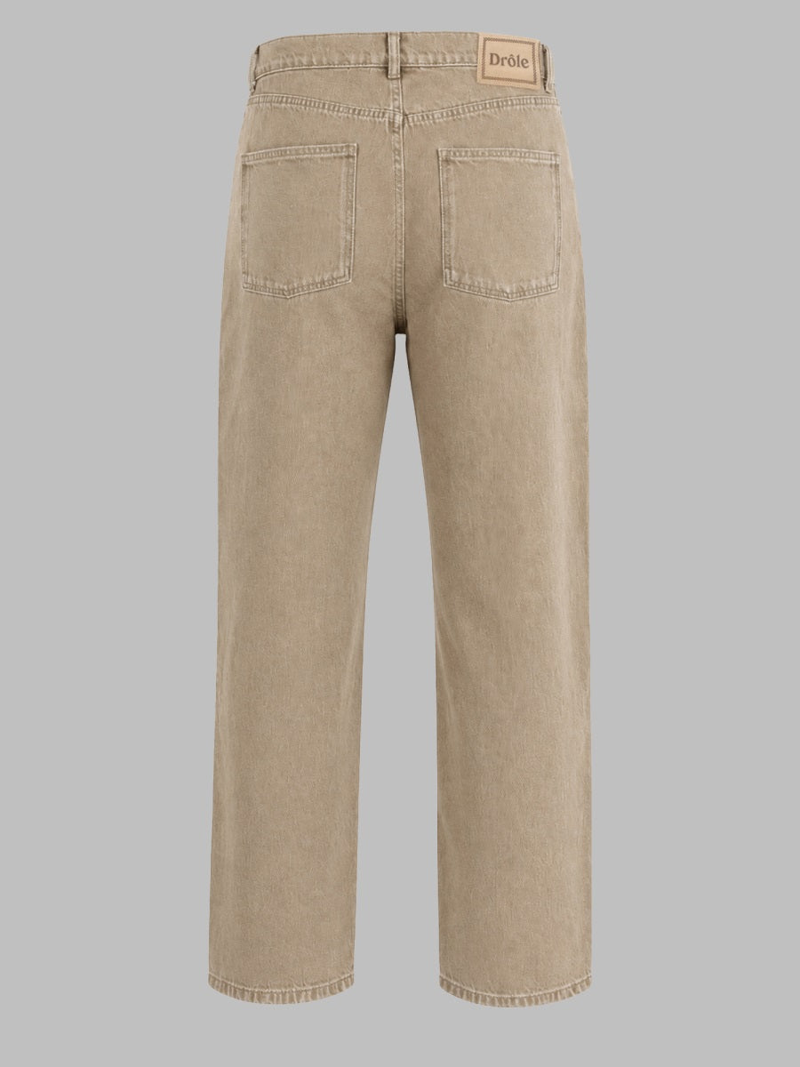DrôLe De Monsieur Cotton Denim Jeans — Beige, view 2