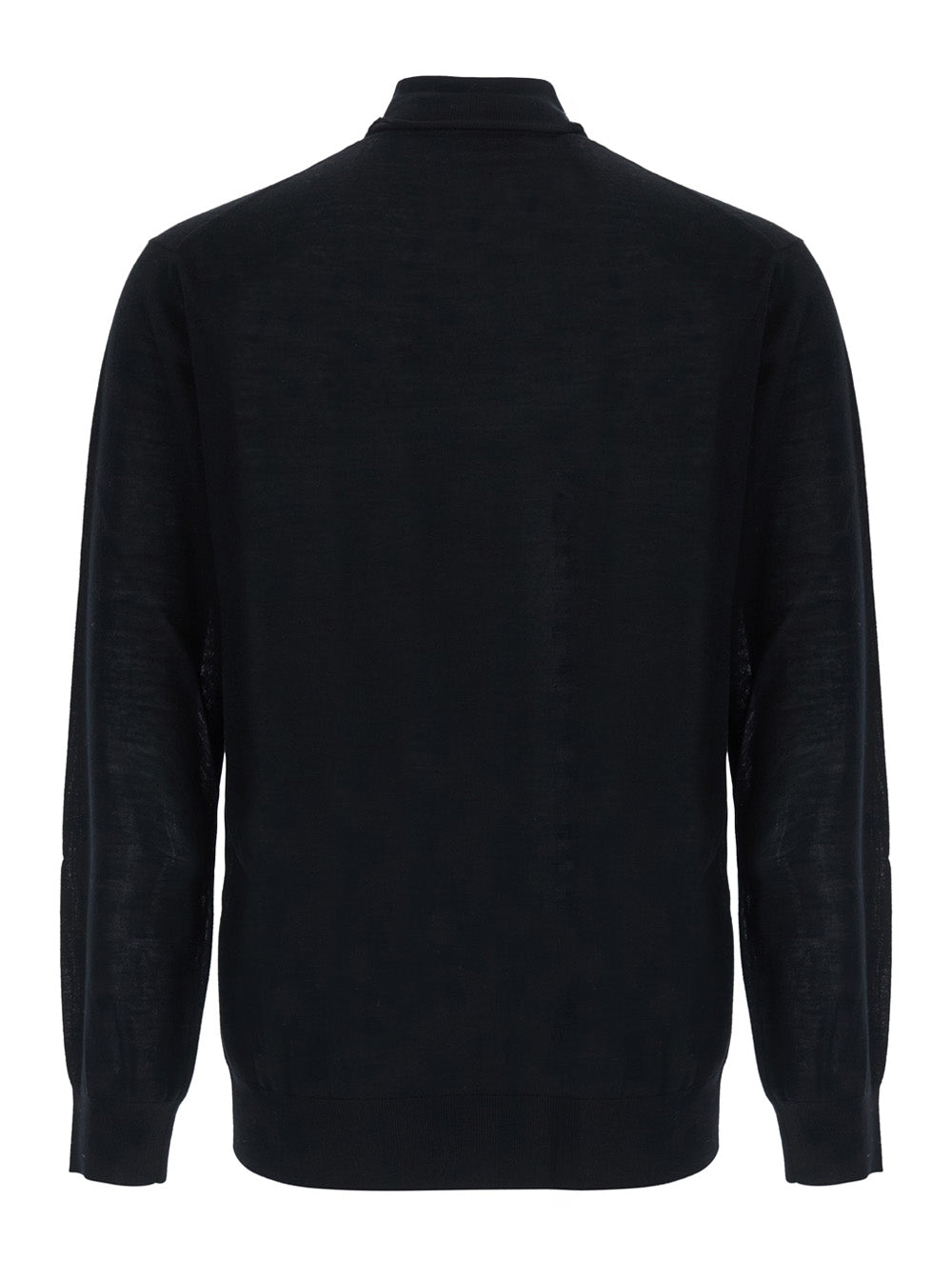 Kangra Extra Fine Merino Wool Turtleneck Sweater — Black, view 2
