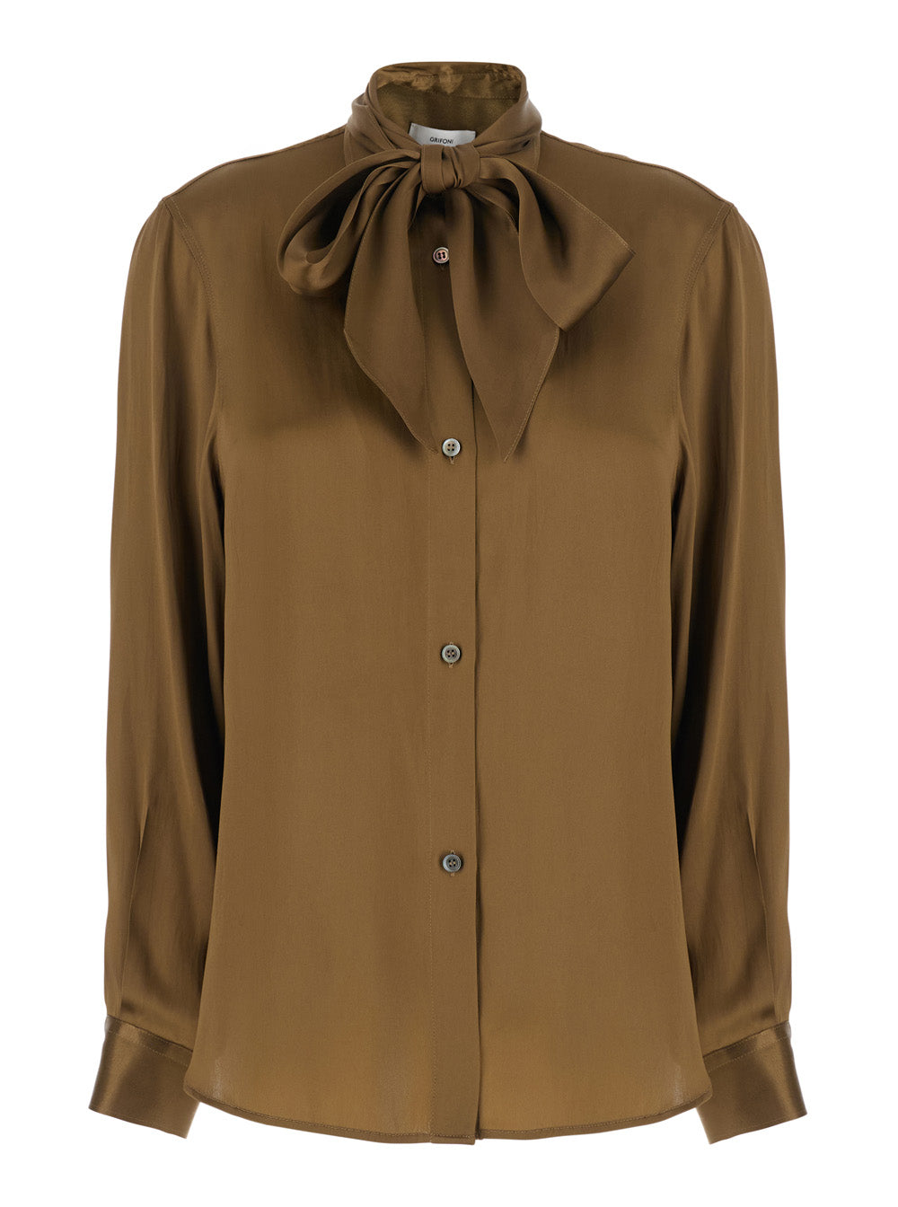 Grifoni Acetate and Silk Blend Shirt — Brown by Grifoni