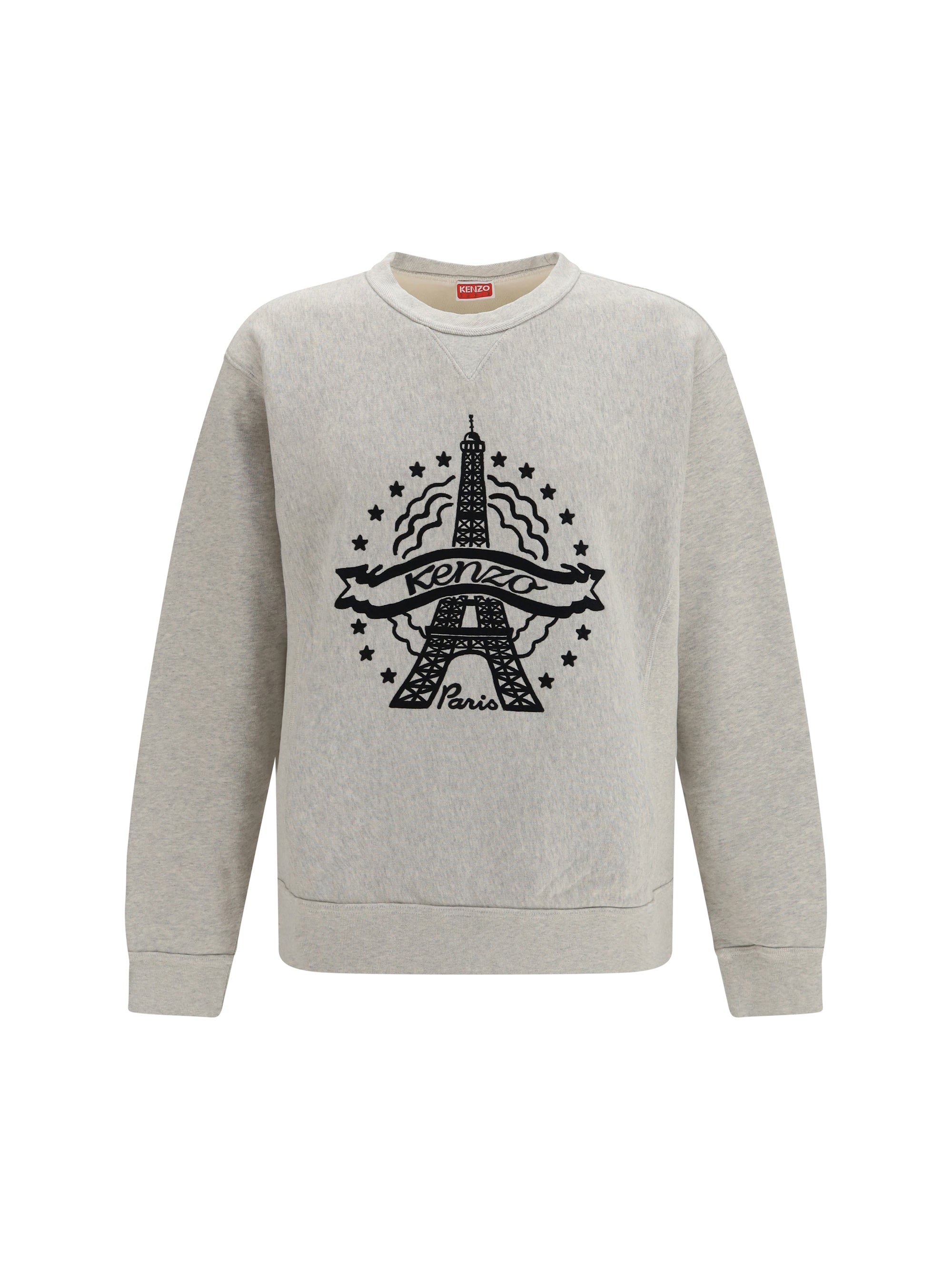 Kenzo Embroidered Eiffel Tower Sweatshirt — Gray, view 3