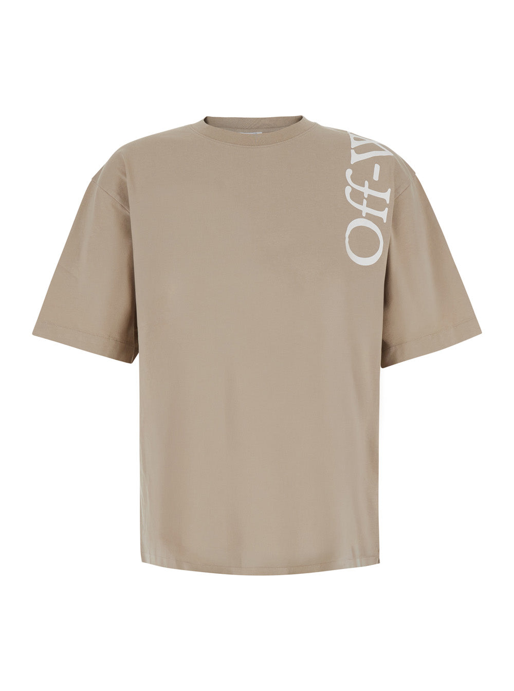 Off-White Vertical Bookish Logo T-Shirt — Beige by Off-White