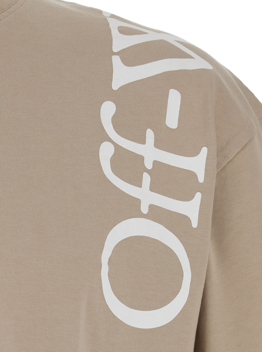 Off-White Vertical Bookish Logo T-Shirt — Beige, view 3