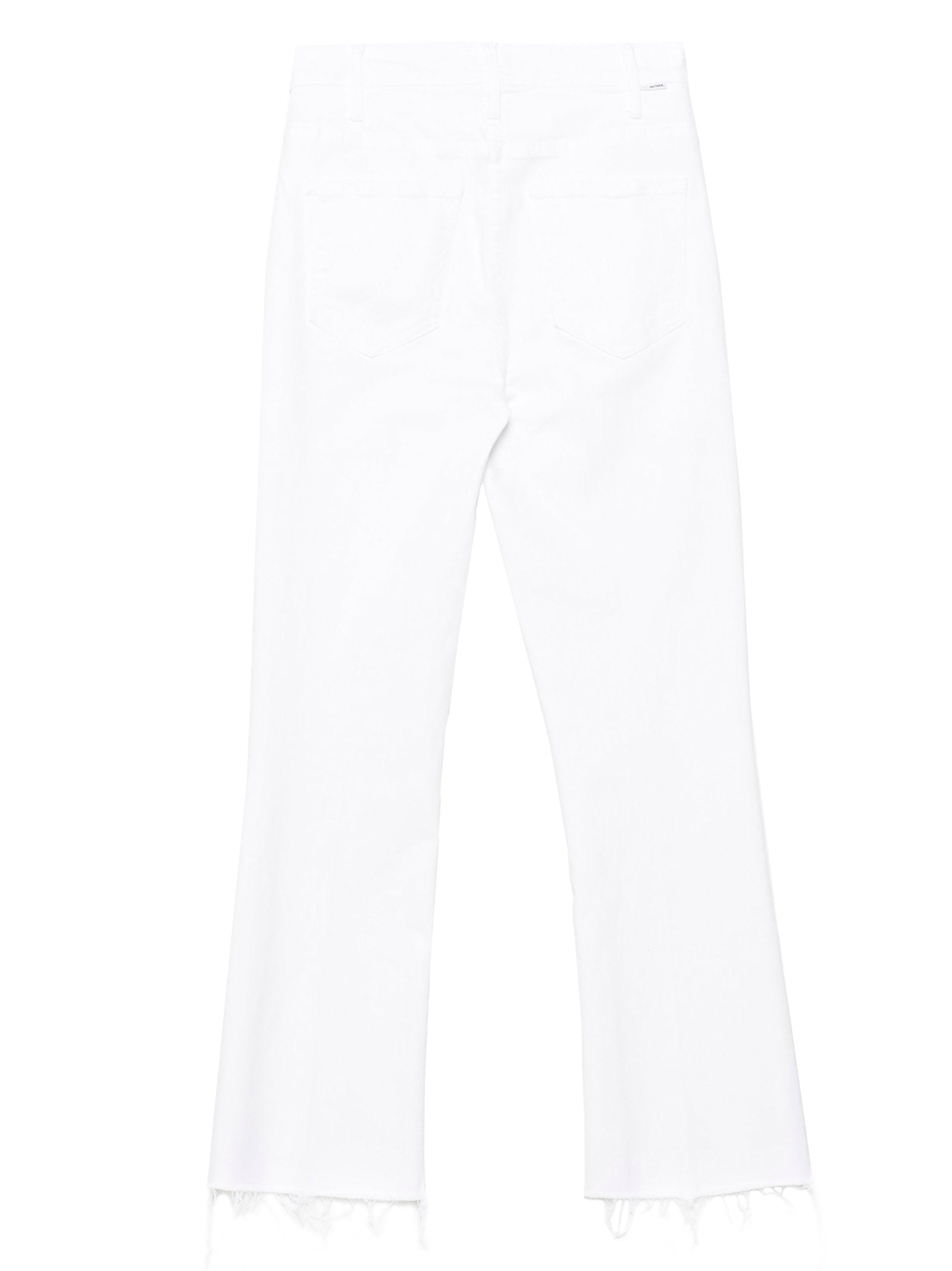 Mother Ankle Fray Jeans — White, view 2