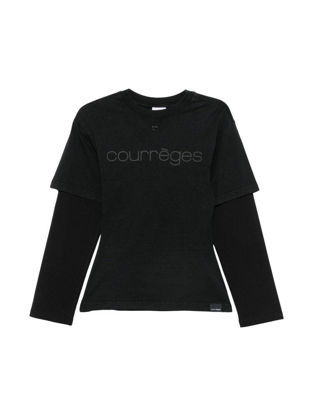 Courreges Pre Double-Layer Logo T-Shirt — Black by Courreges Pre