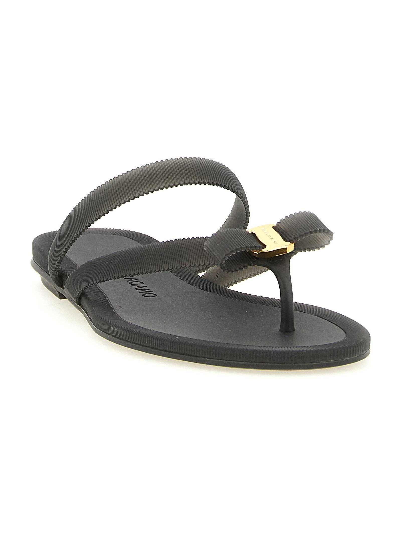 Ferragamo Thong Sandal — Black, view 2