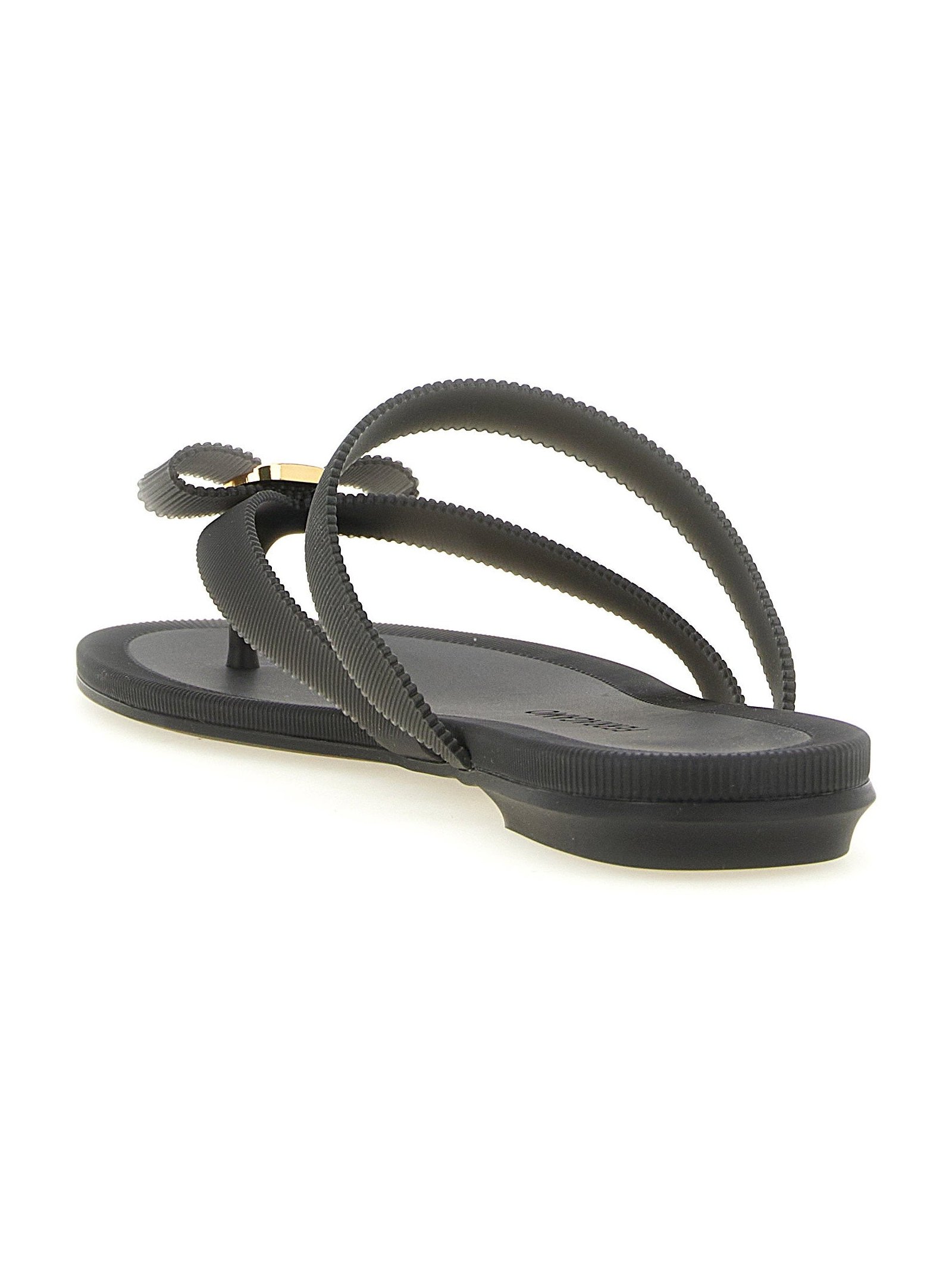 Ferragamo Thong Sandal — Black, view 3