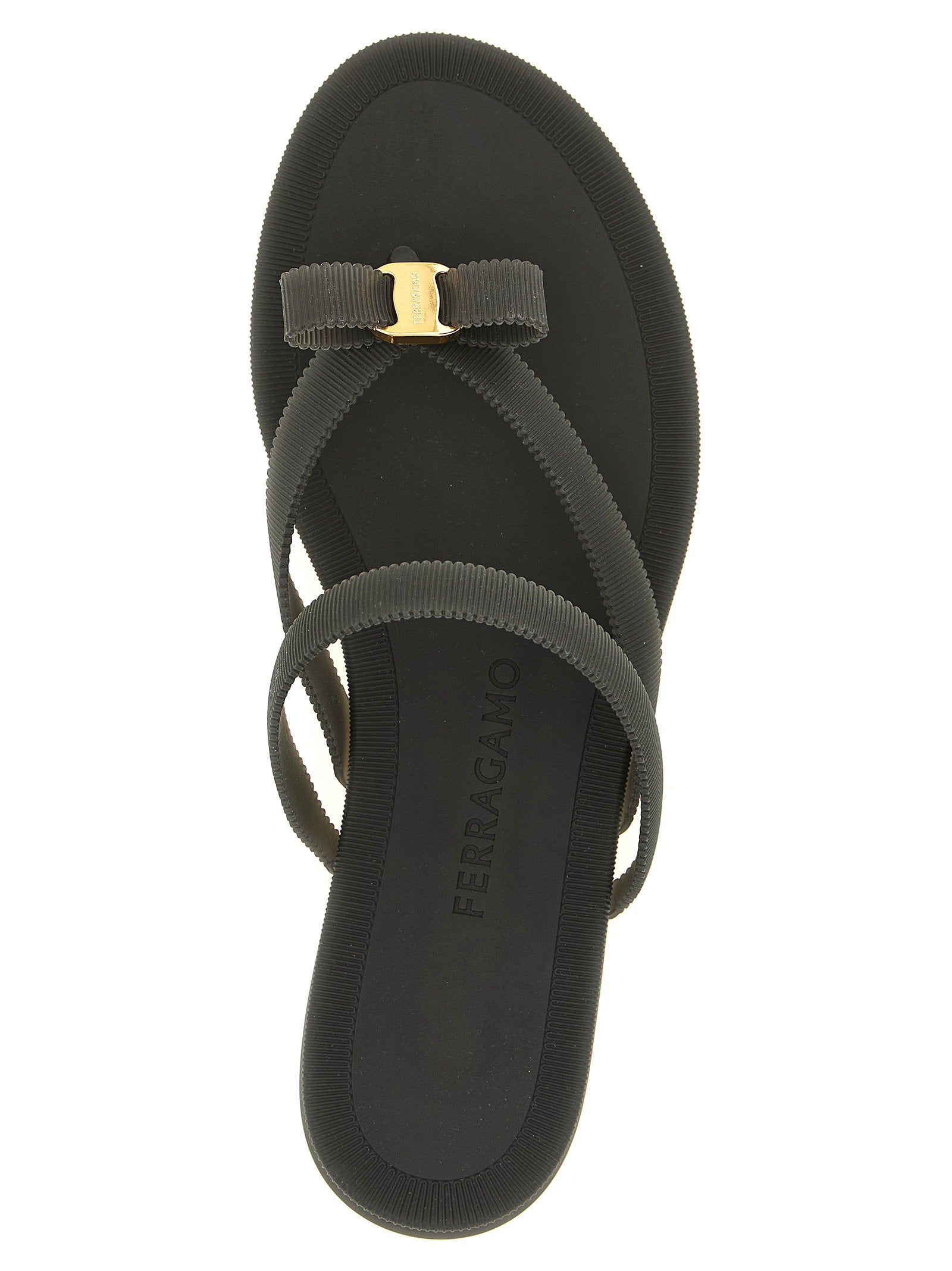 Ferragamo Thong Sandal — Black, view 4
