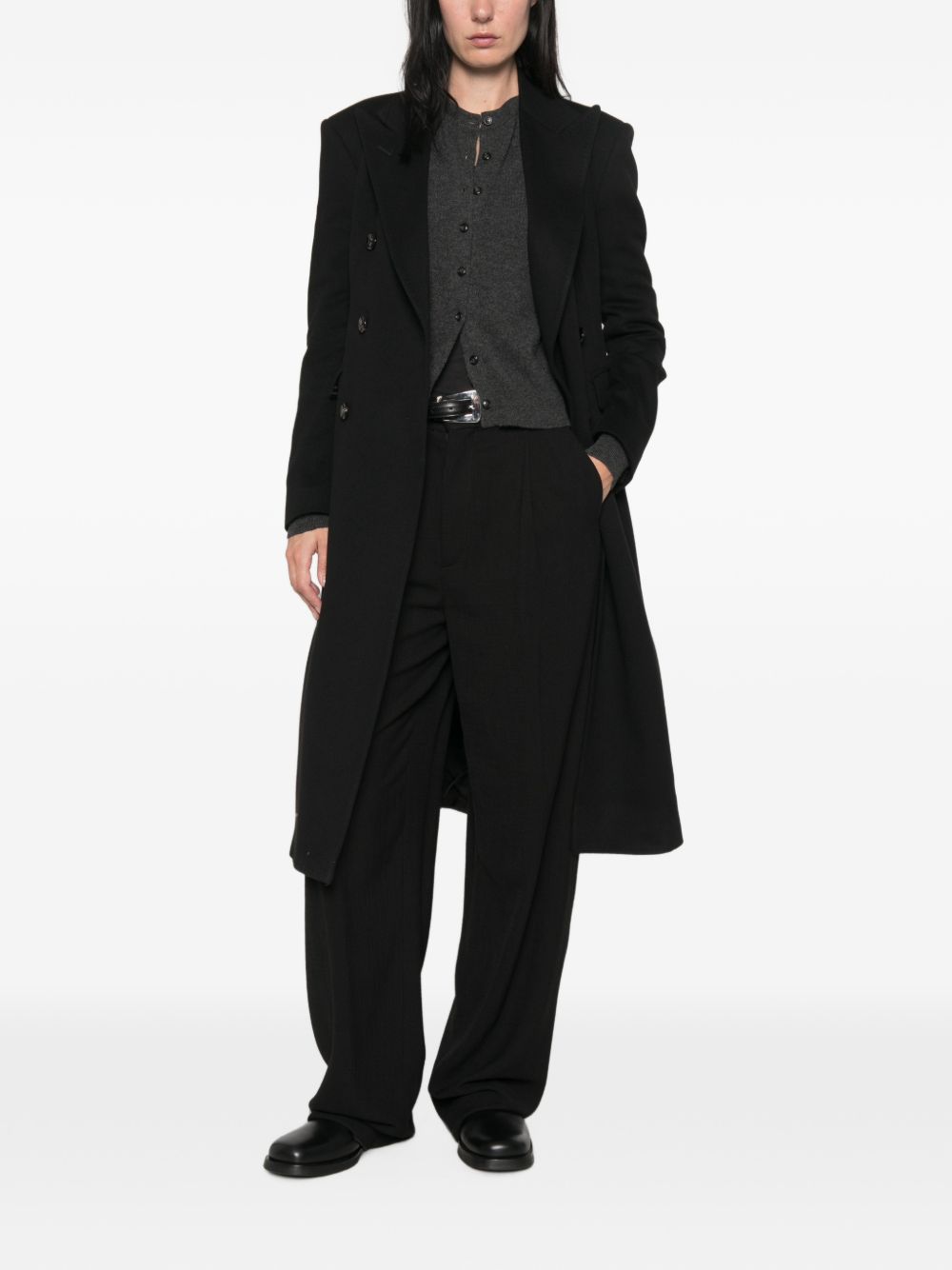 Lisa Yang Karia Cardigan — Dark Grey, view 3
