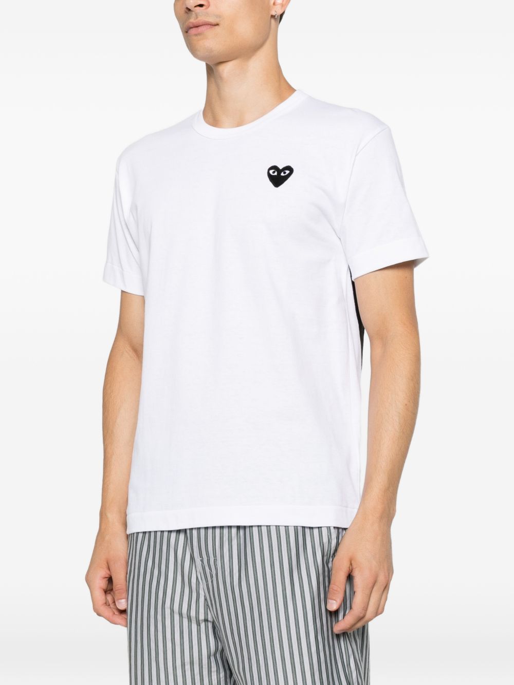 Comme Des Garcons Black Heart T-Shirt — White, view 3