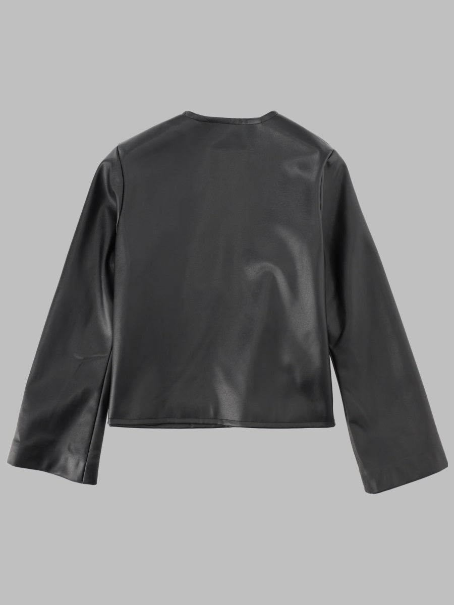 Marni Coated Fabric Jacket — Black, view 2