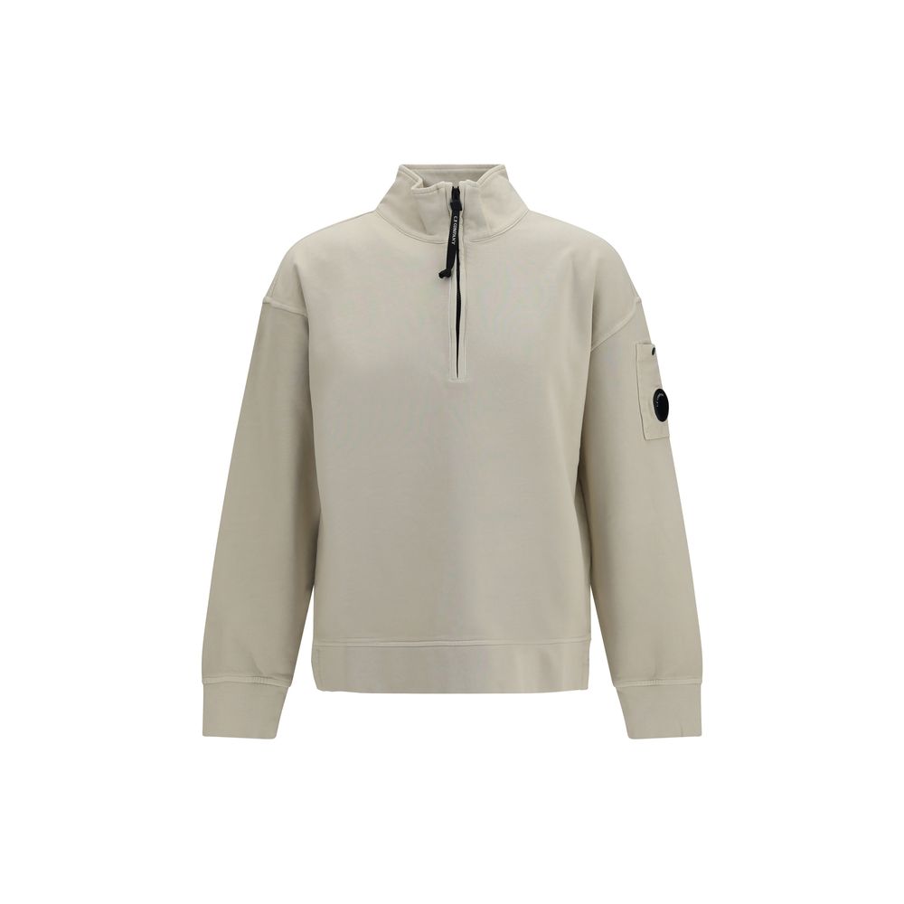 C.P. Company Cotton-Fleece Half-Zip Sweatshirt — Beige by C.p. Company