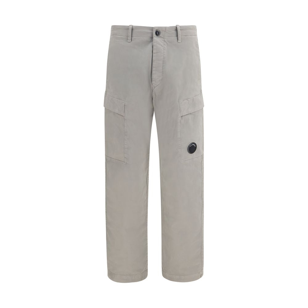 C.P. Company Cotton Satin Stretch Cargo Pants — Gray by C.p. Company