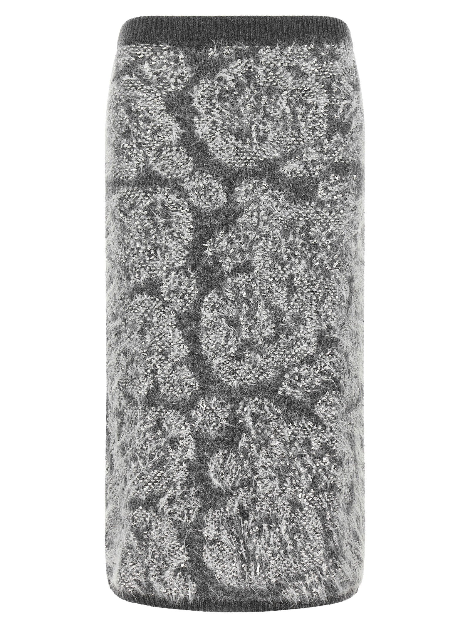 Nude Jacquard Knit Midi Skirt — Gray by Nude
