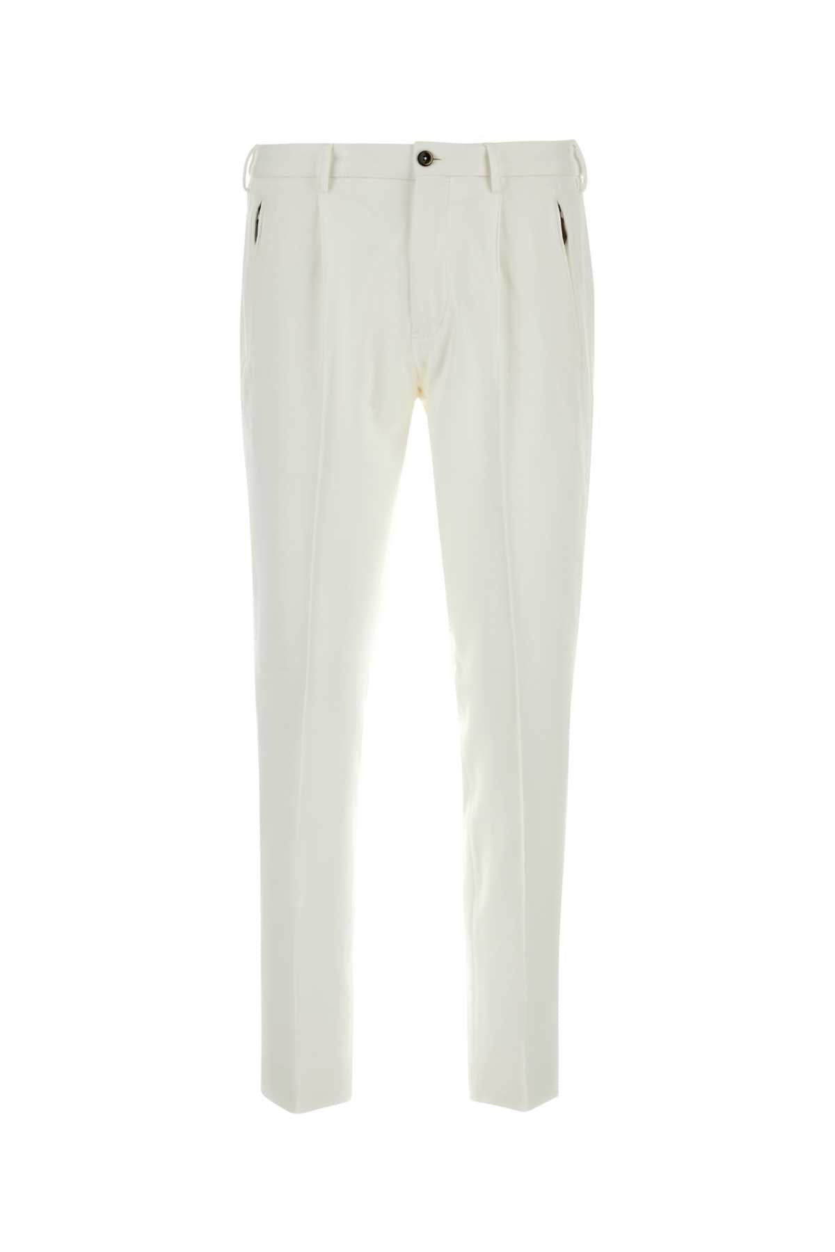 Pt Torino Stretch Viscose Blend Trousers — White by Pt Torino