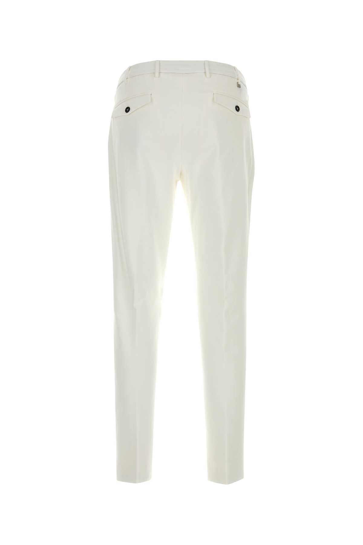 Pt Torino Stretch Viscose Blend Trousers — White, view 2