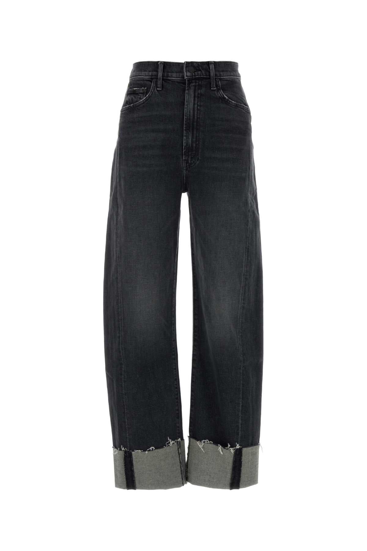 Mother Half Pipe Flood Cuff Jeans — Black by Mother