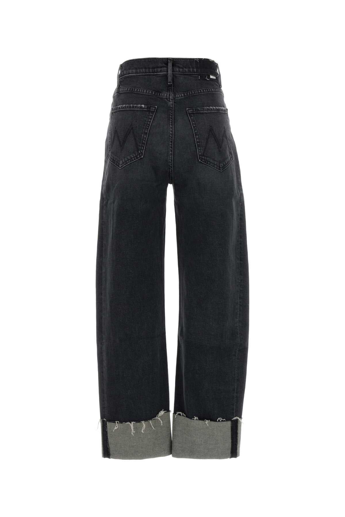Mother Half Pipe Flood Cuff Jeans — Black, view 2