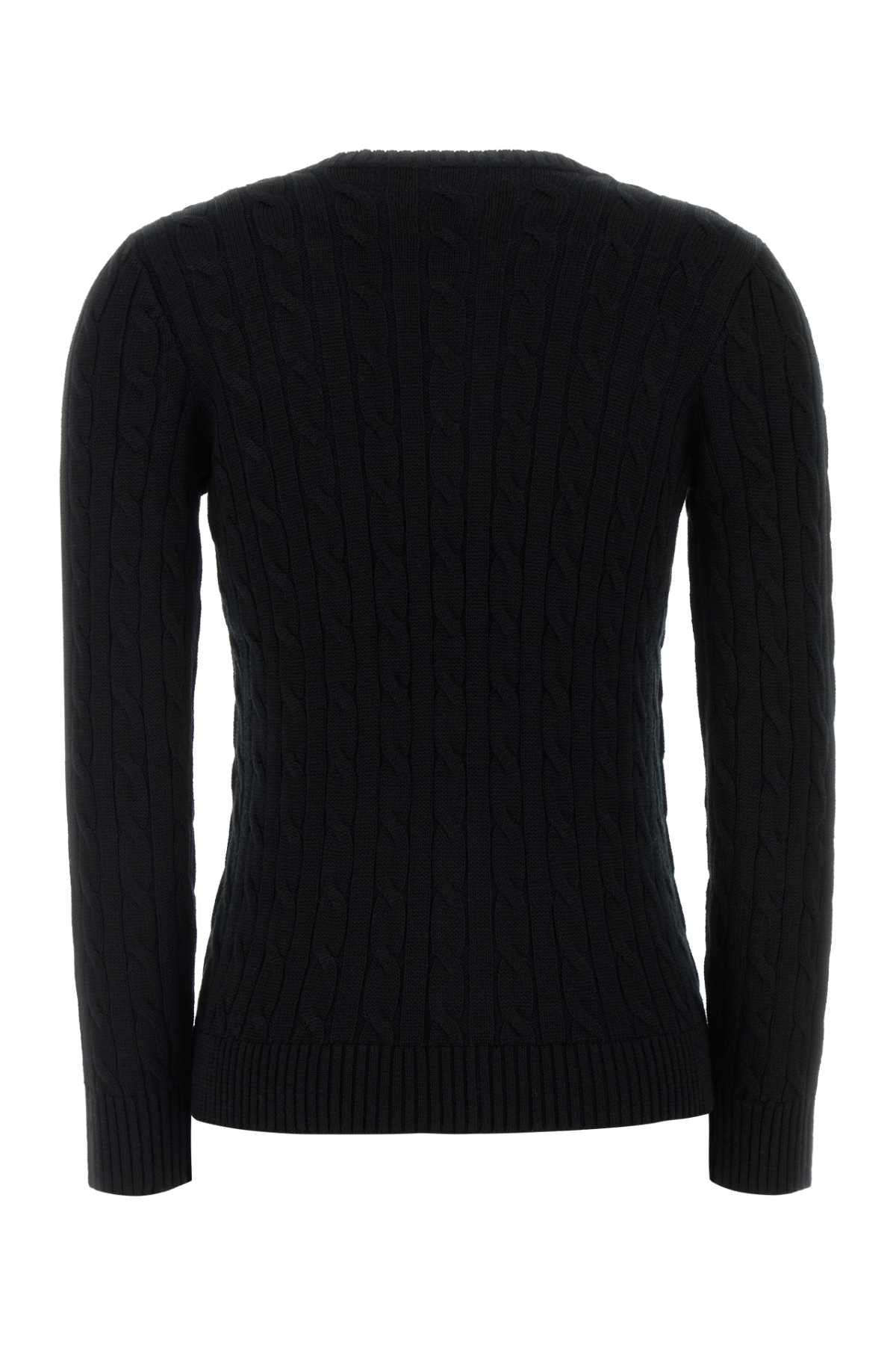 Polo Ralph Lauren Cable-Knit Cotton Blend Cardigan — Black, view 2