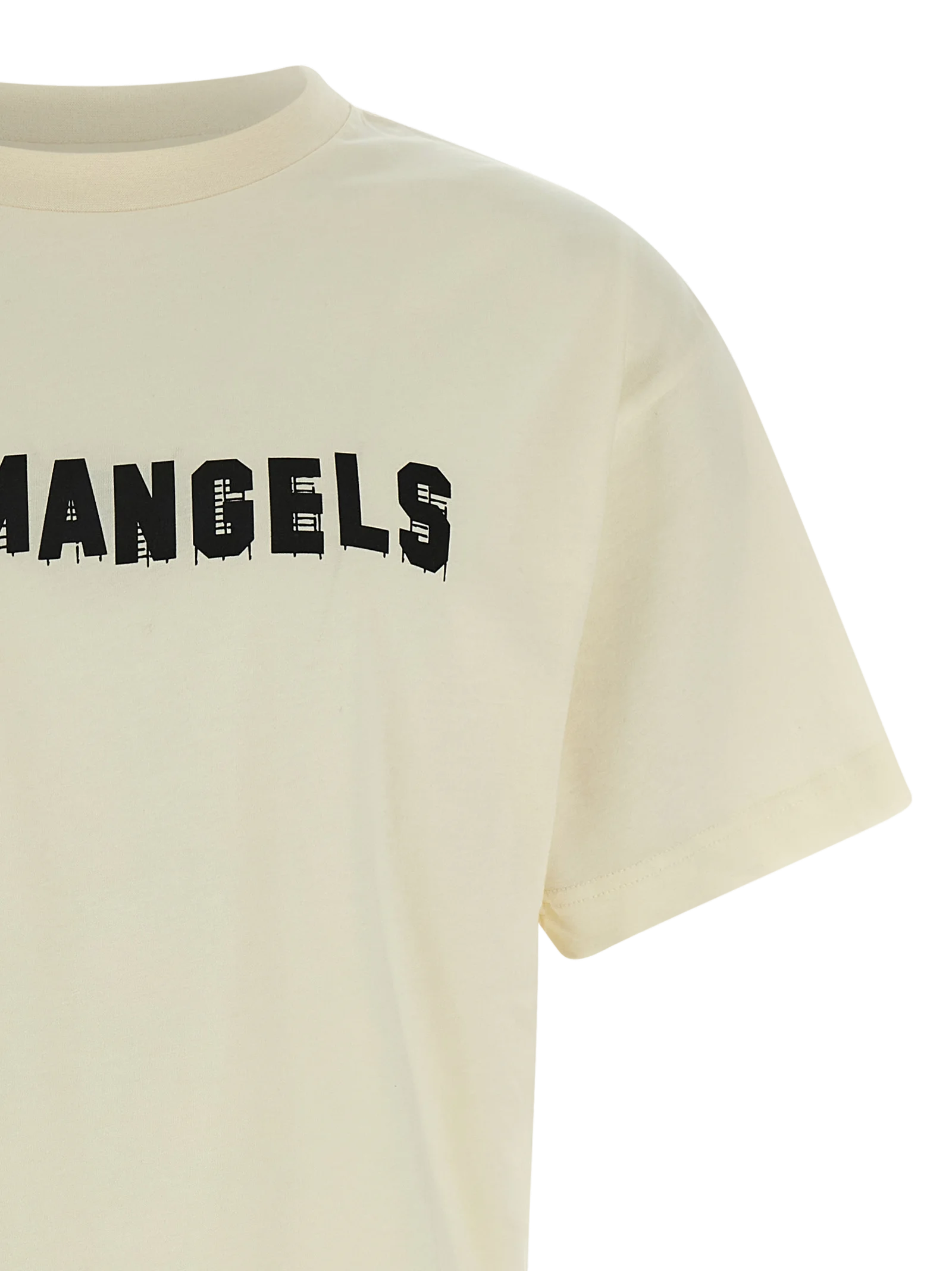 Palm Angels Logo-Print Cotton T-Shirt — White, view 3