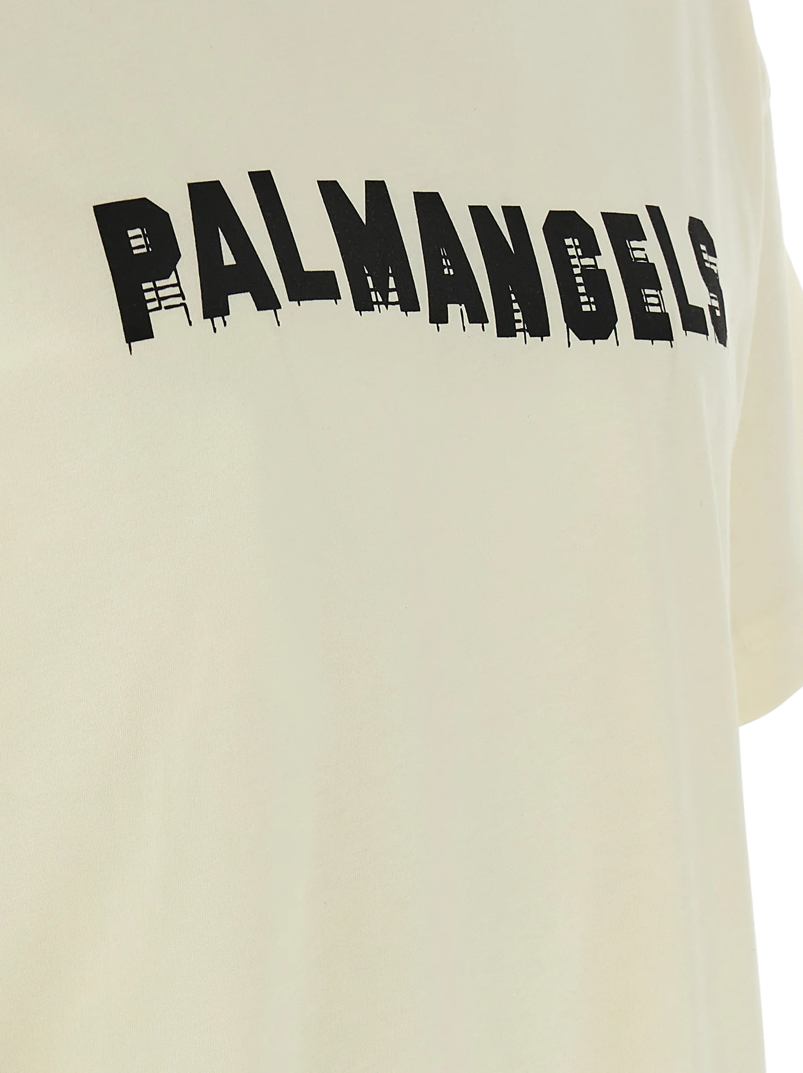 Palm Angels Logo-Print Cotton T-Shirt — White, view 4