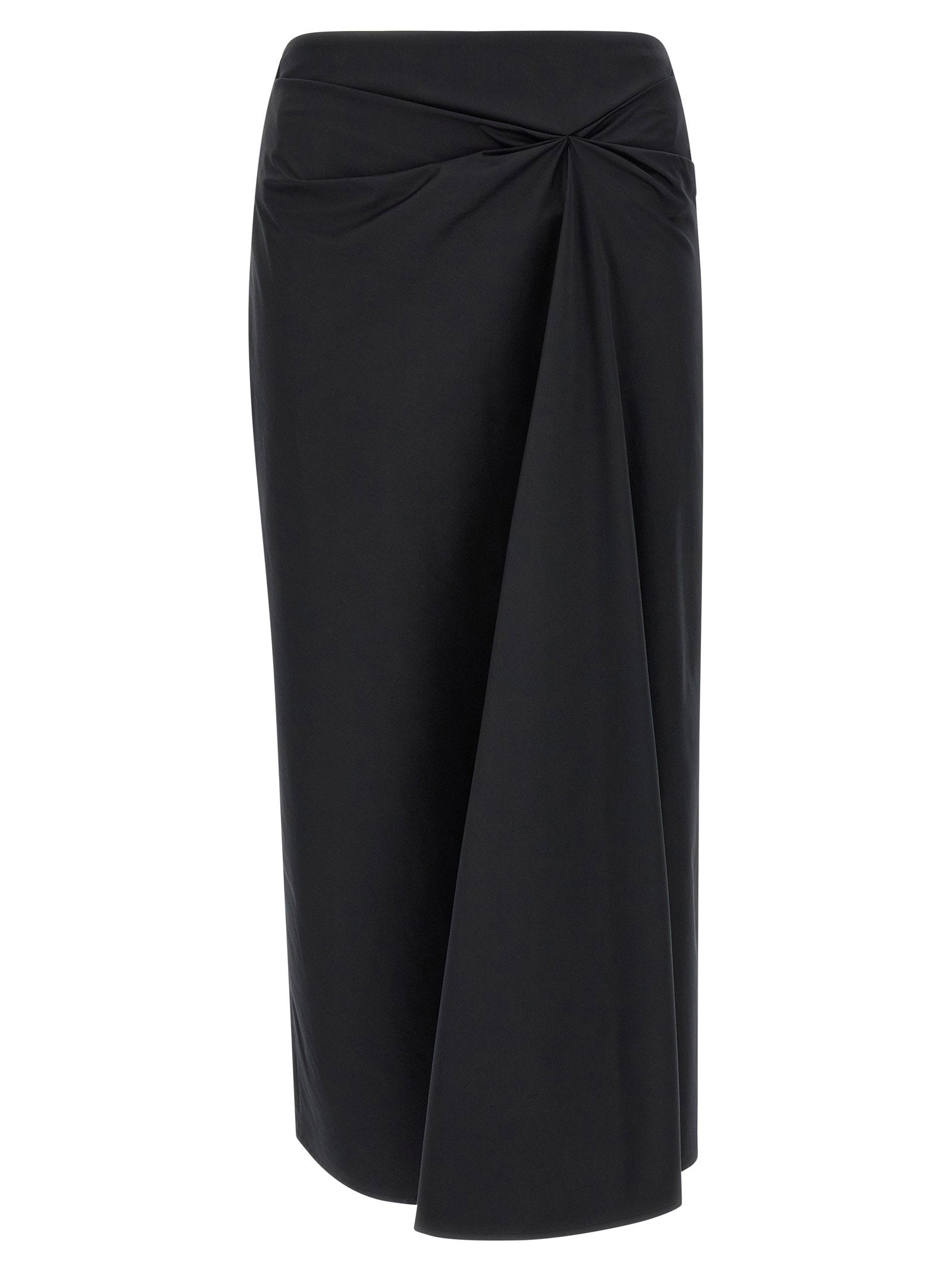 Max Mara Asymmetrical Pleat Draped Skirt — Black by Max Mara
