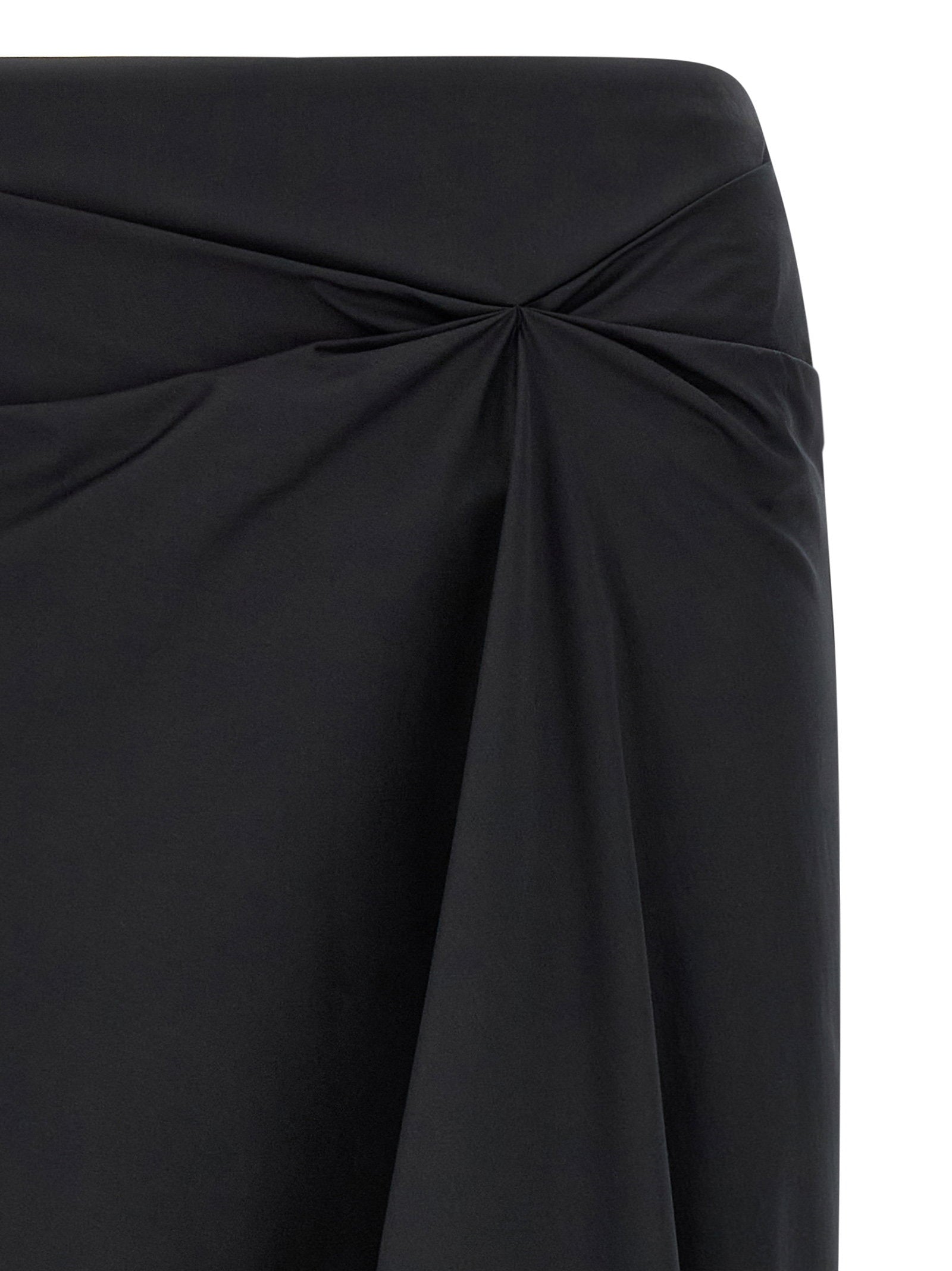 Max Mara Asymmetrical Pleat Draped Skirt — Black, view 3
