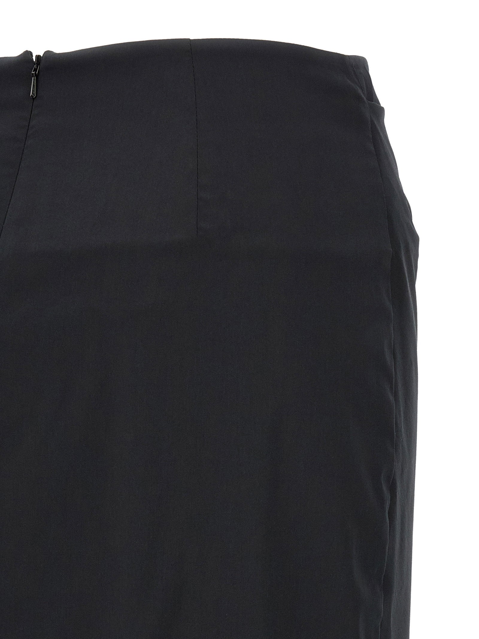 Max Mara Asymmetrical Pleat Draped Skirt — Black, view 4