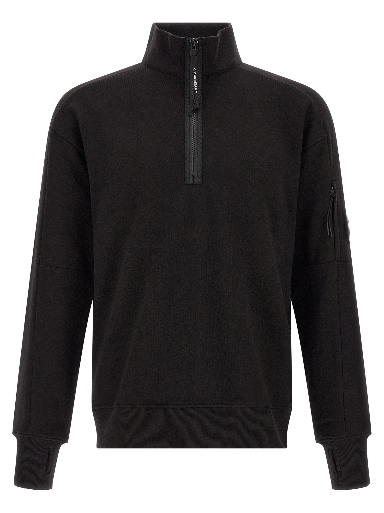 C.p. Company Diagonal Raised Fleece Sweatshirt — Black - M by C.p. Company