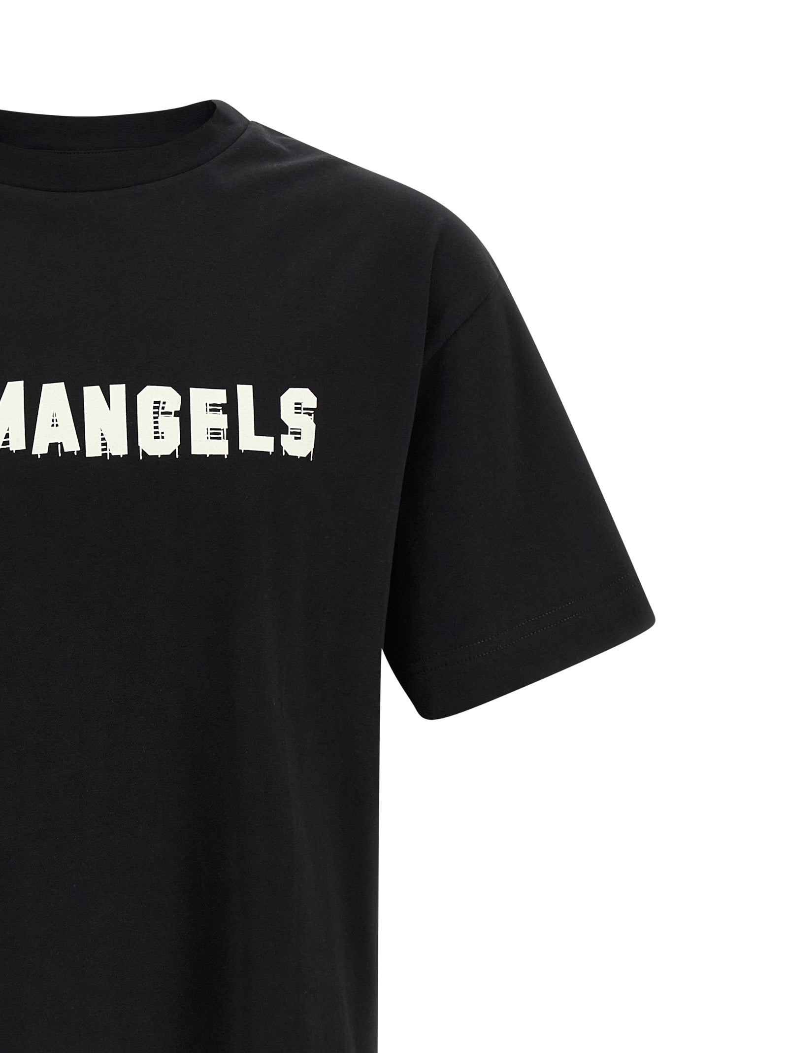 Palm Angels Logo-Print Cotton T-Shirt — Black, view 3