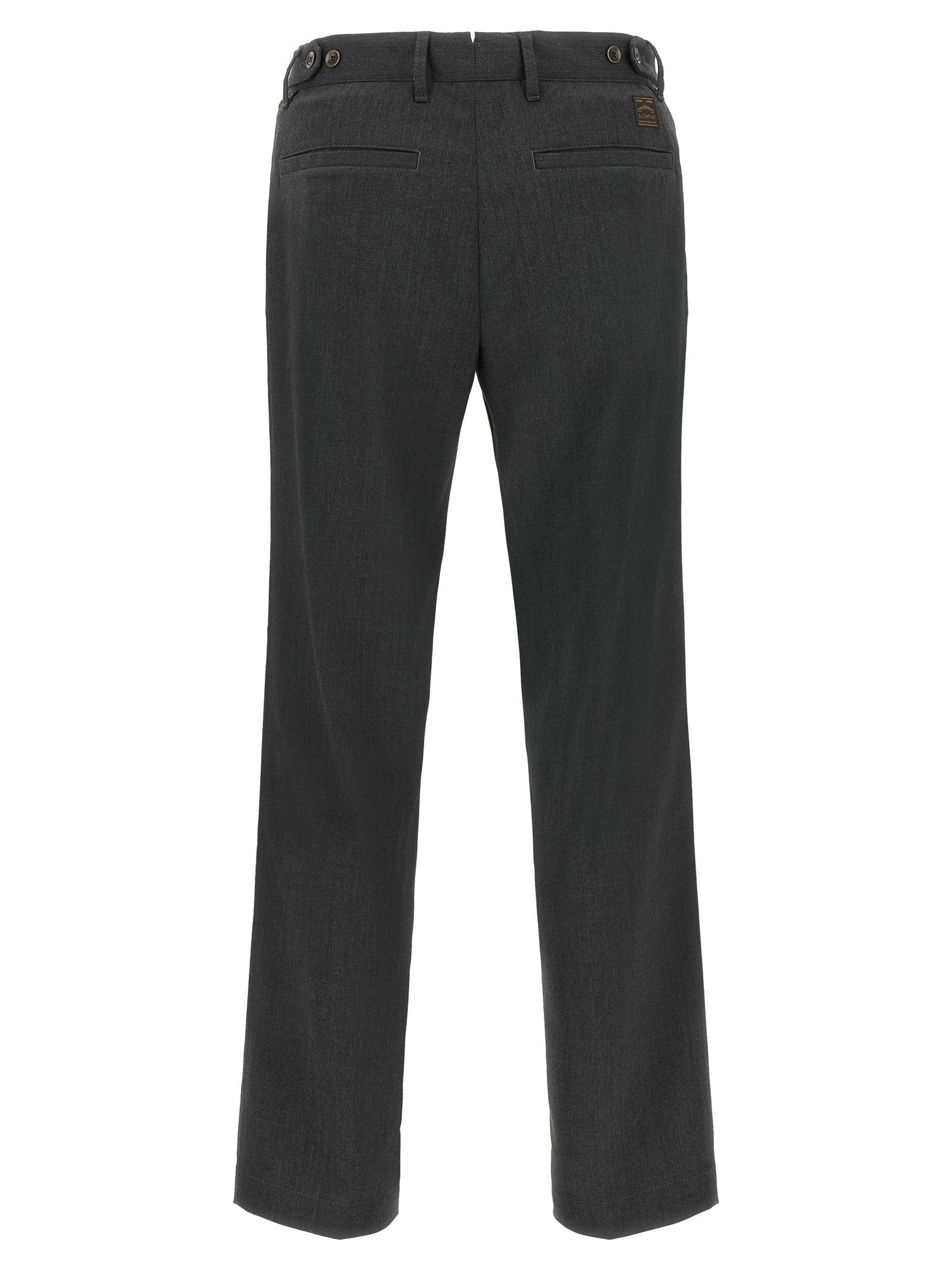 Incotex Wool Blend with Adjustable Tabs Trousers — Gray, view 2