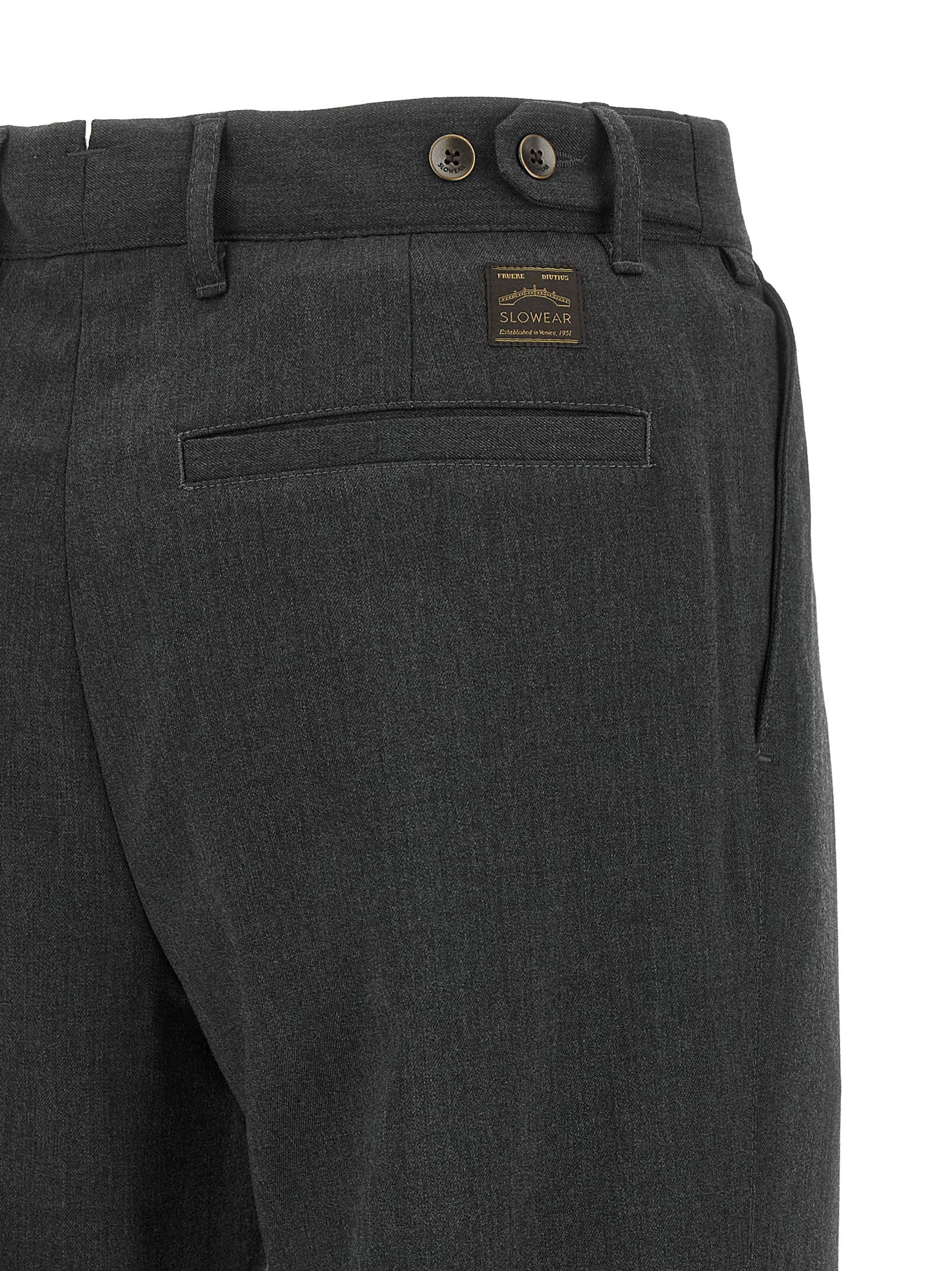 Incotex Wool Blend with Adjustable Tabs Trousers — Gray, view 4