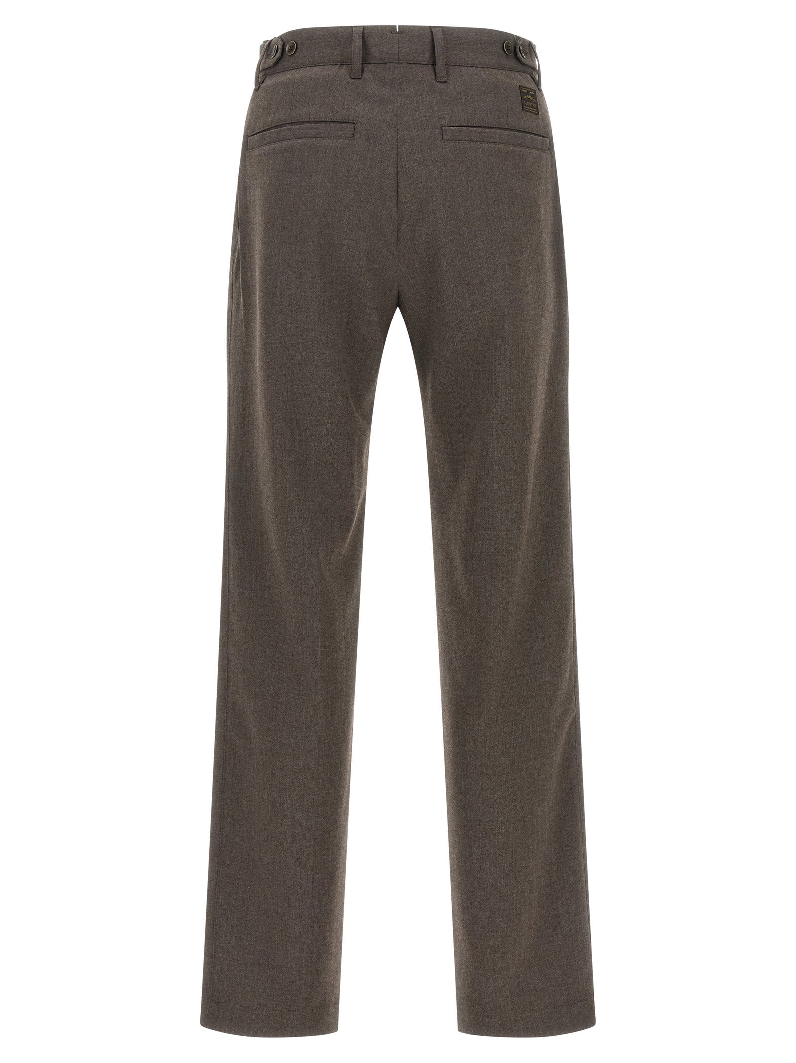 Incotex Wool-Blend Pleated Trousers — Brown, view 2