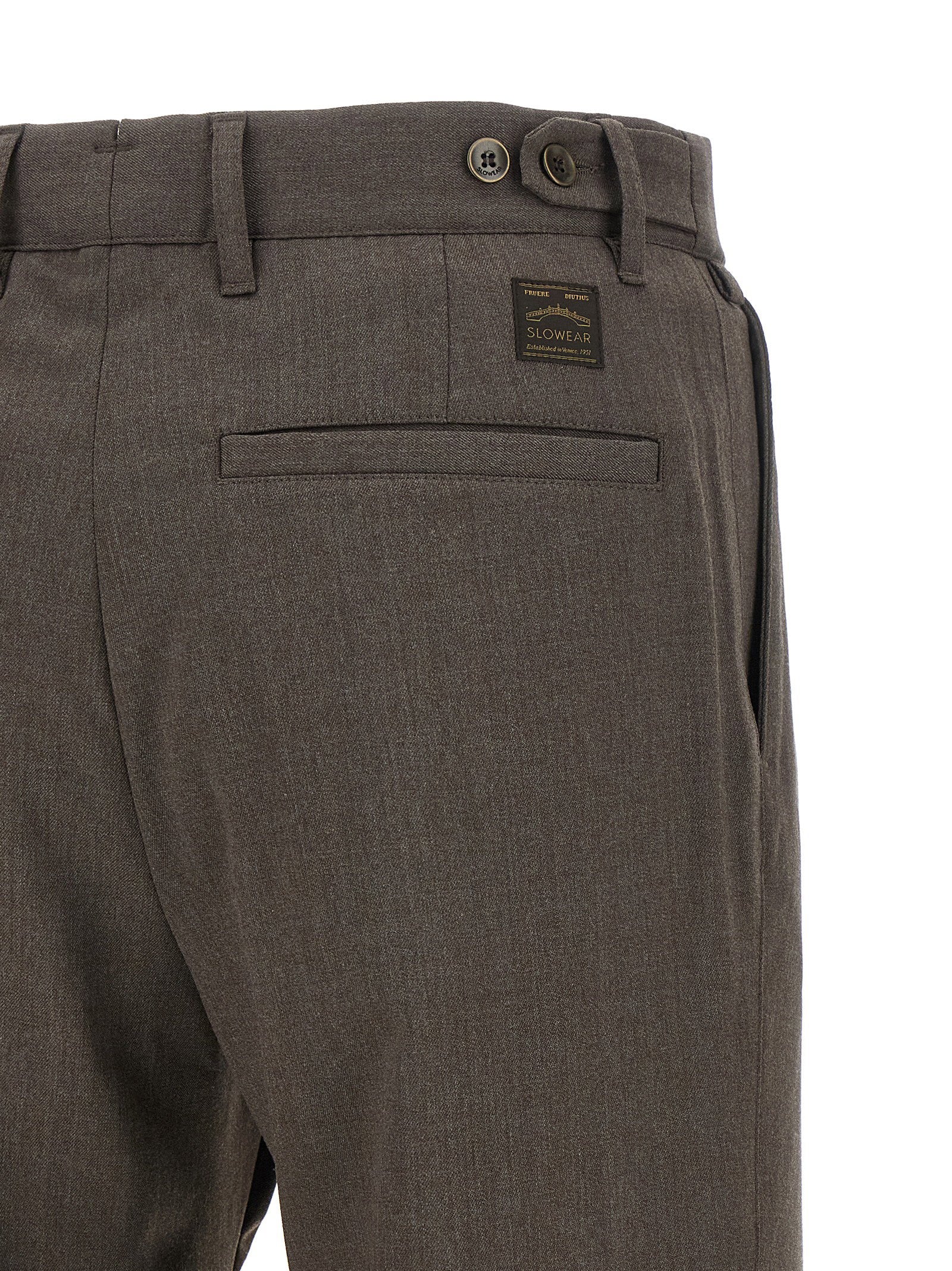 Incotex Wool-Blend Pleated Trousers — Brown, view 4