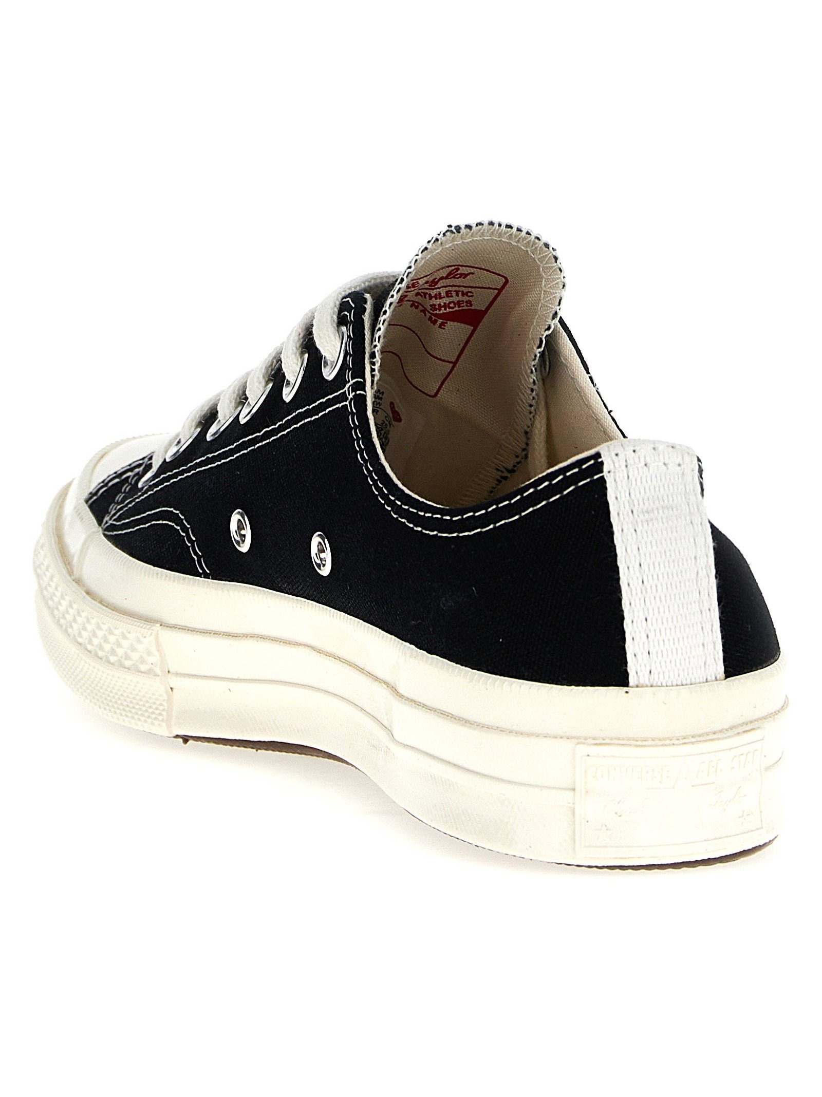 Comme Des Garçons Play Heart-Print Canvas Sneakers — Black, view 3