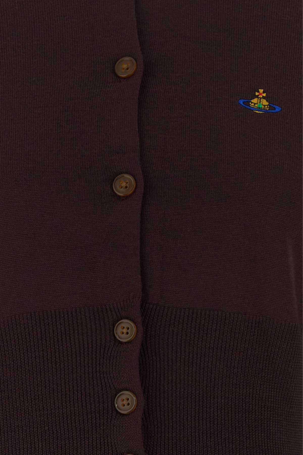 Vivienne Westwood Wool Cardigan — Brown, view 3