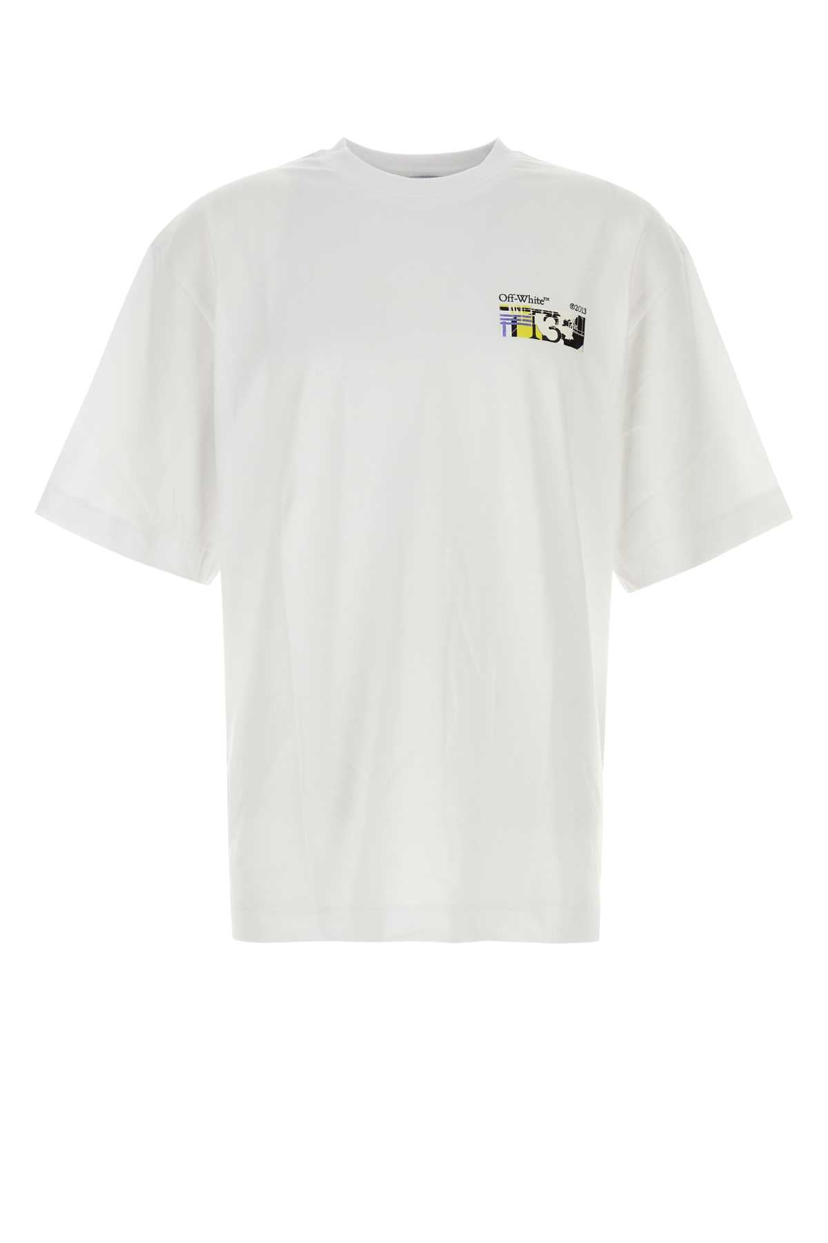 Off-White Logo-Embroidered Cotton T-Shirt — White by Off-White