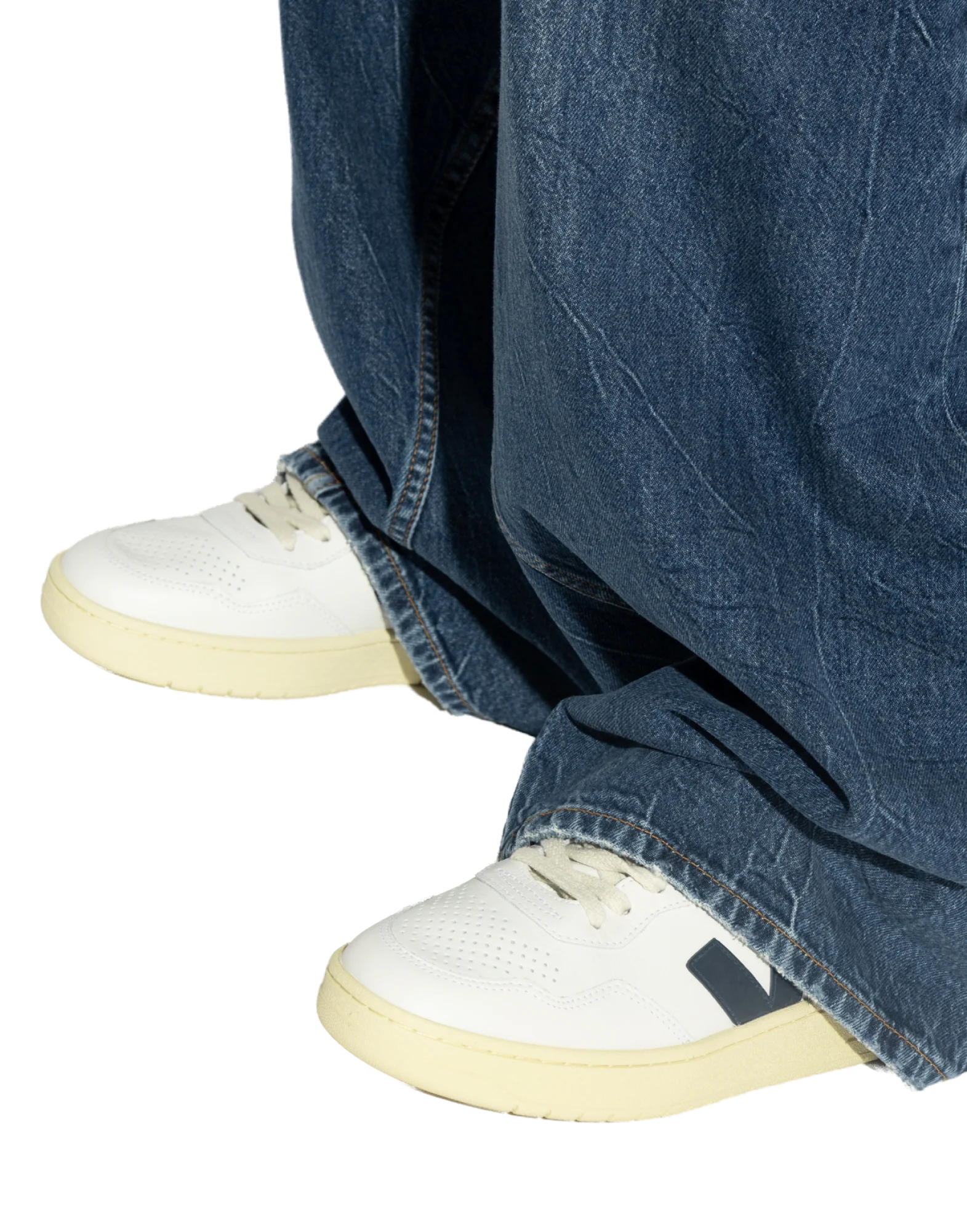 Veja Leather Low-Top Sneakers — White, view 5