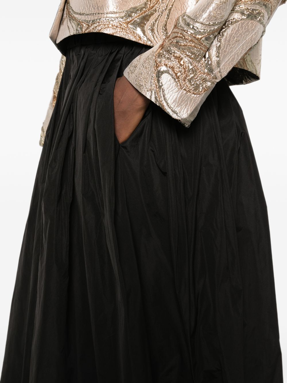 SUSANNE BOMMER Pleated Taffeta Skirt — Black, view 2