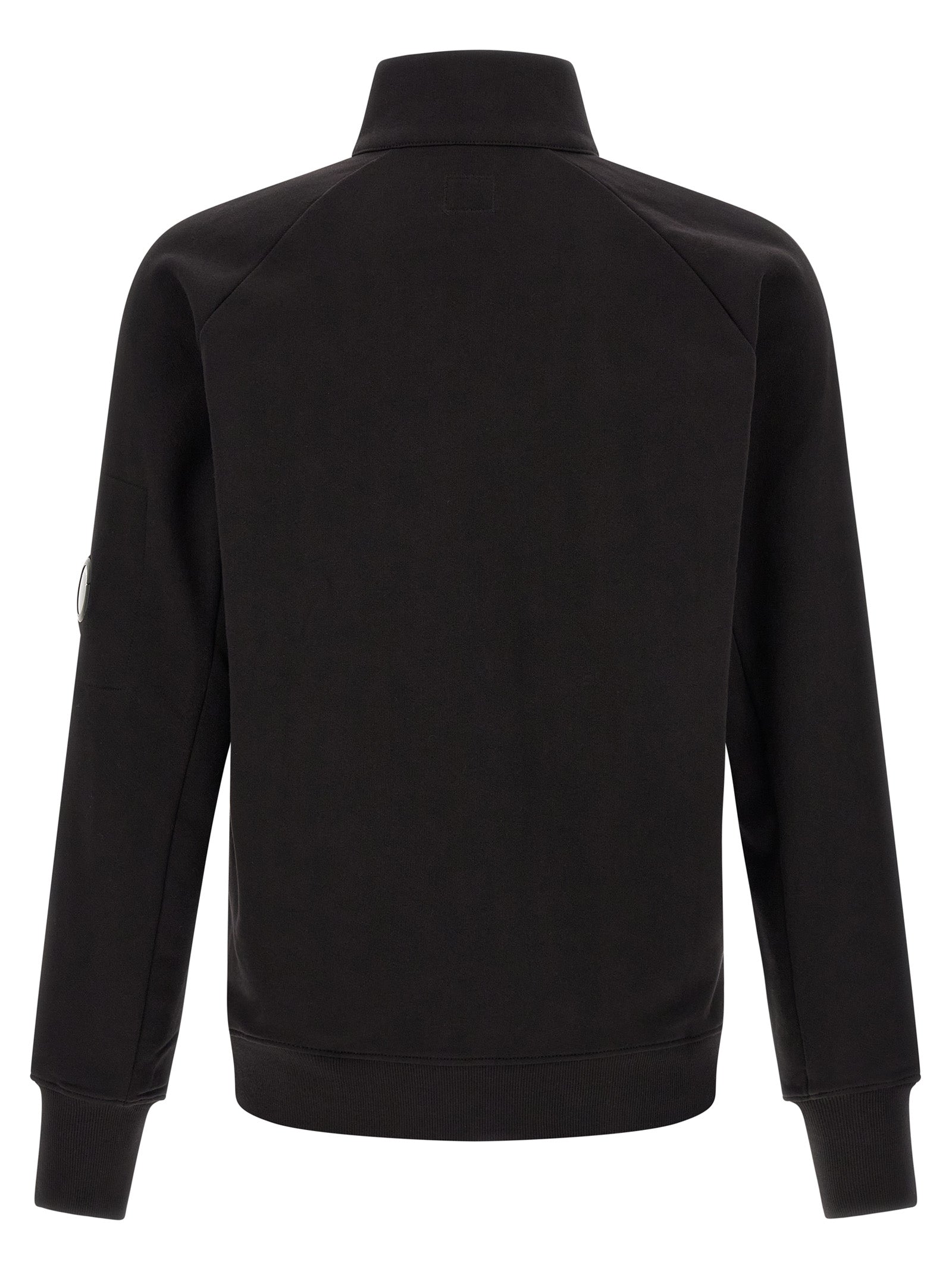 C.P. Company Half-Zip Cotton Sweatshirt — Black, view 2
