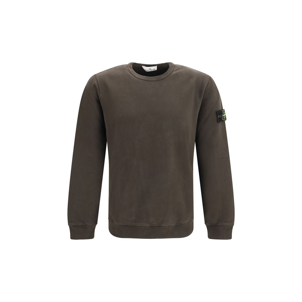 Stone Island Stretch Cotton Fleece Sweatshirt — Brown by Stone Island