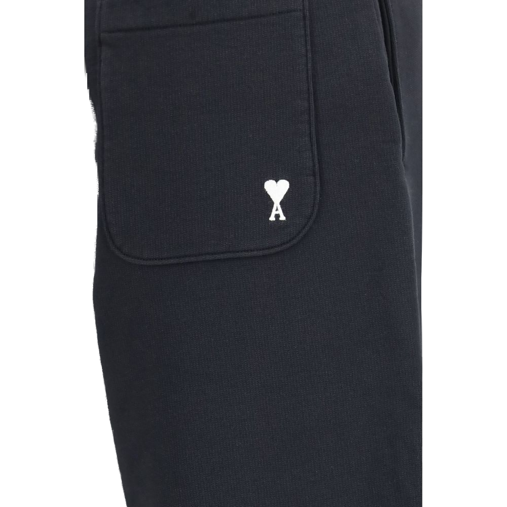 AMI Paris Organic Cotton Sweatpants — Black, view 3