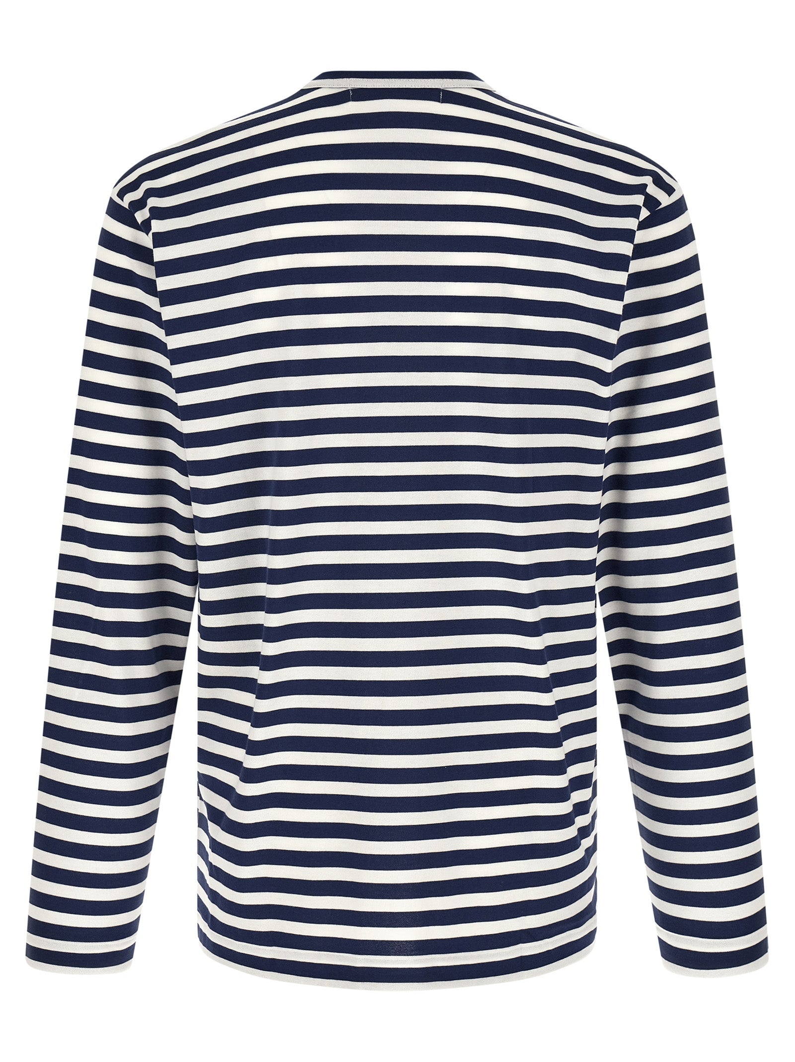 Comme Des GarçOns Play Striped Cotton T-Shirt — Navy, view 2