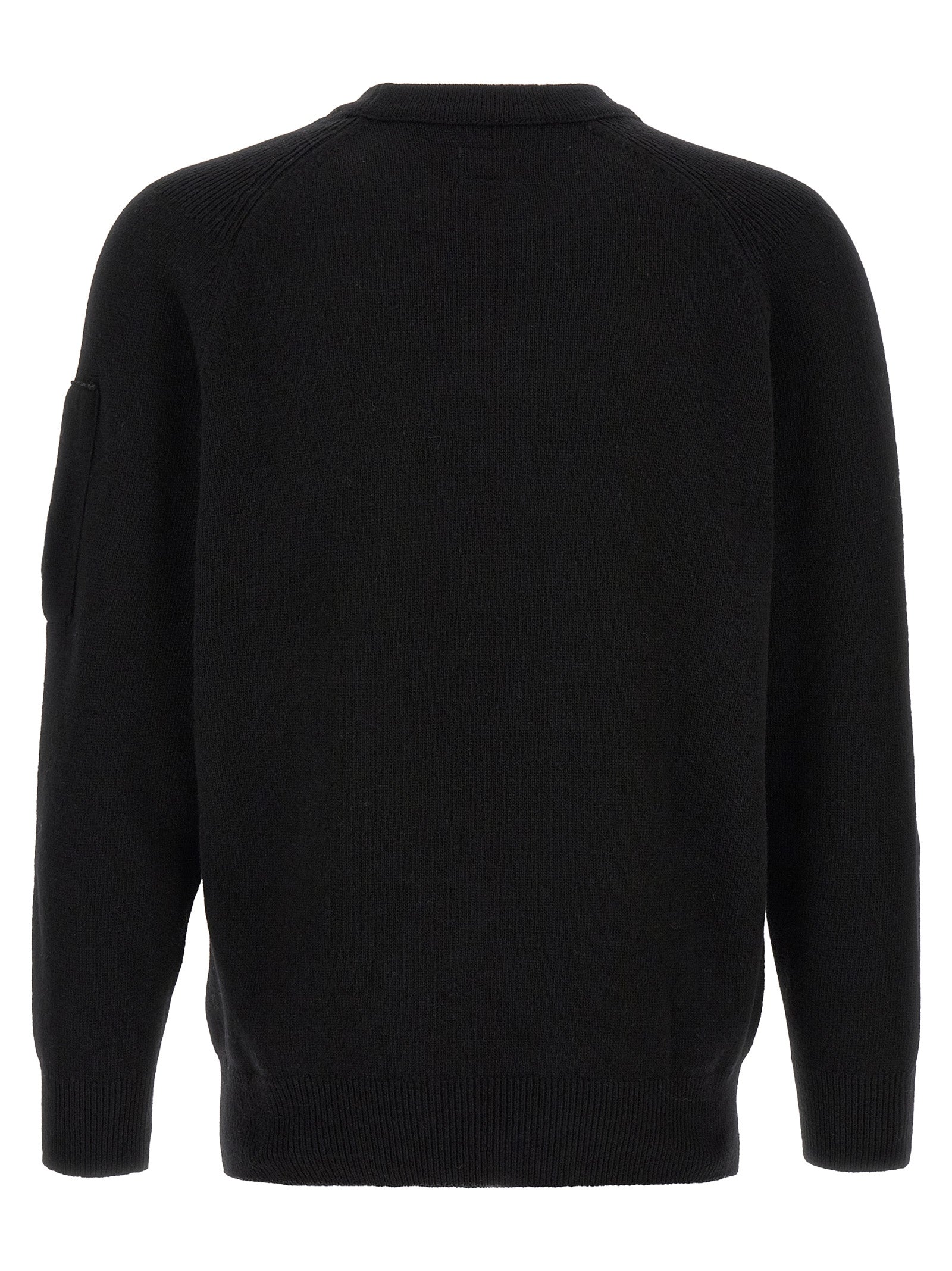 C.P. Company Recycled Wool with Lens Detail Sweater — Black, view 2